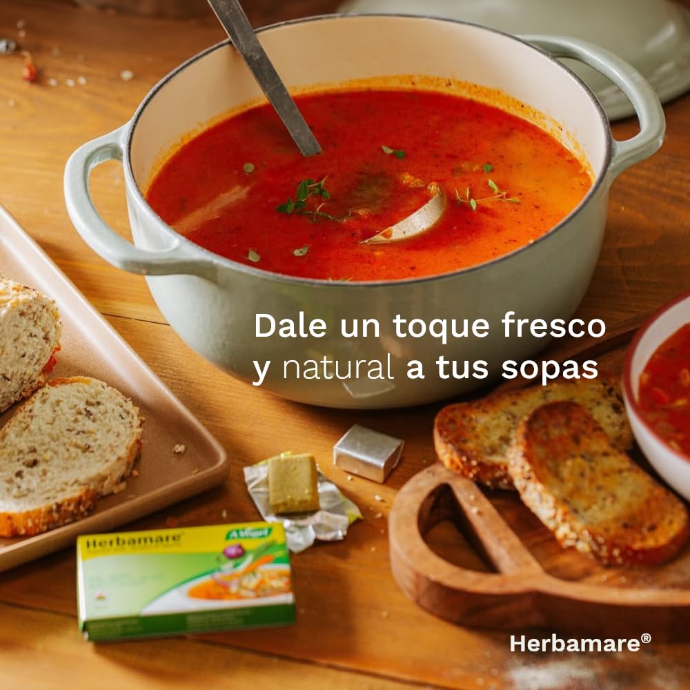 A.Vogel Herbamare Cubitos de Caldo Vegetal BIO con Verduras, Hortalizas Frescas y Sal Marina Pura - 8x11g Sin Gluten