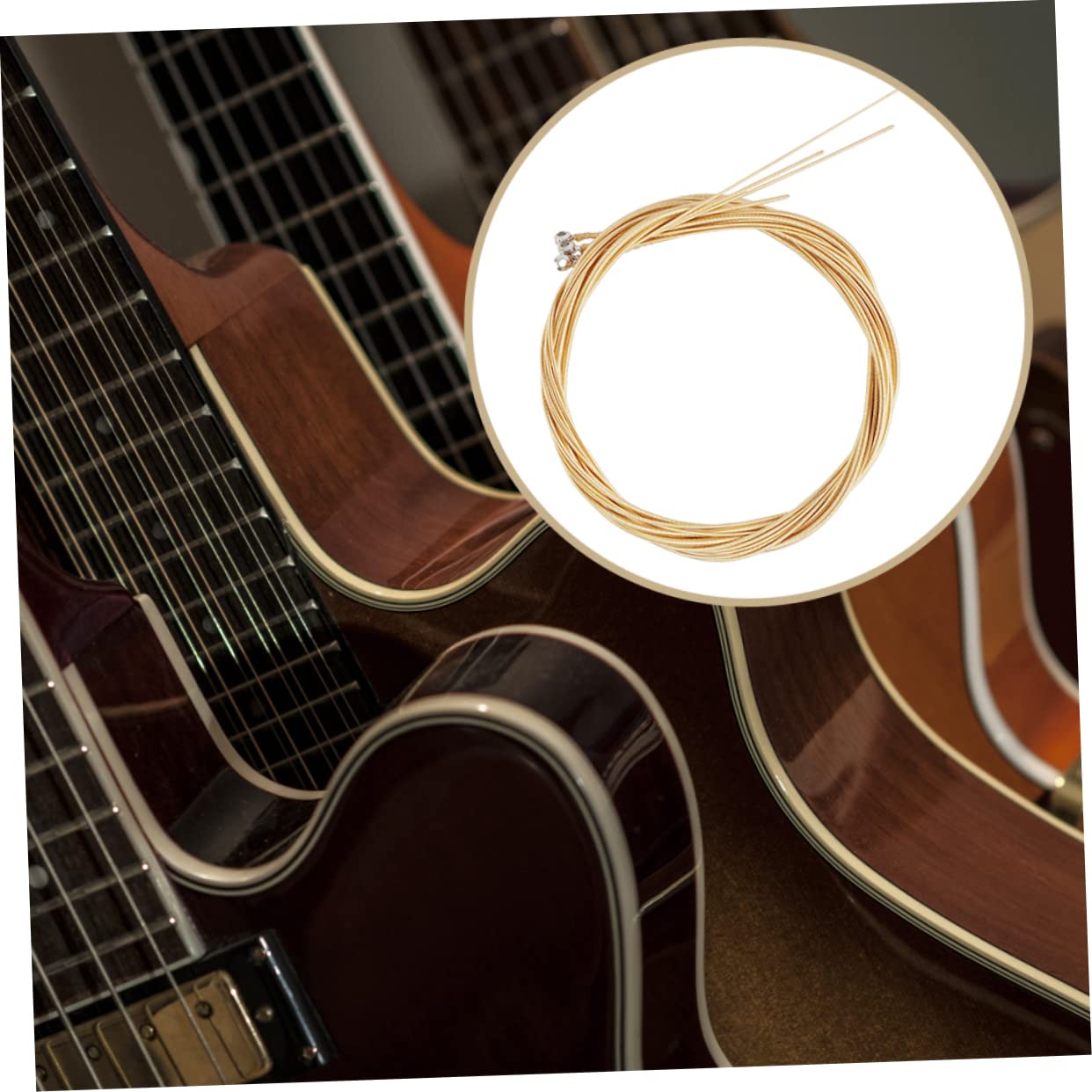 Set di Corde in Acciaio al Carbonio e Ottone 5 Corde per Basso Acustico Resistenti all'Usura Facile Installazione per Musicisti