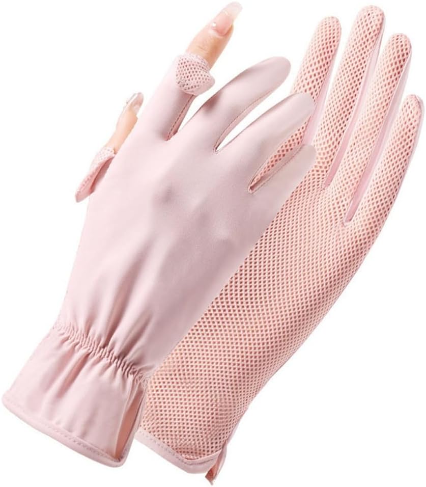 Women's Thin Electric Bike Riding Sun Protection Gloves, Finger Touch Screen