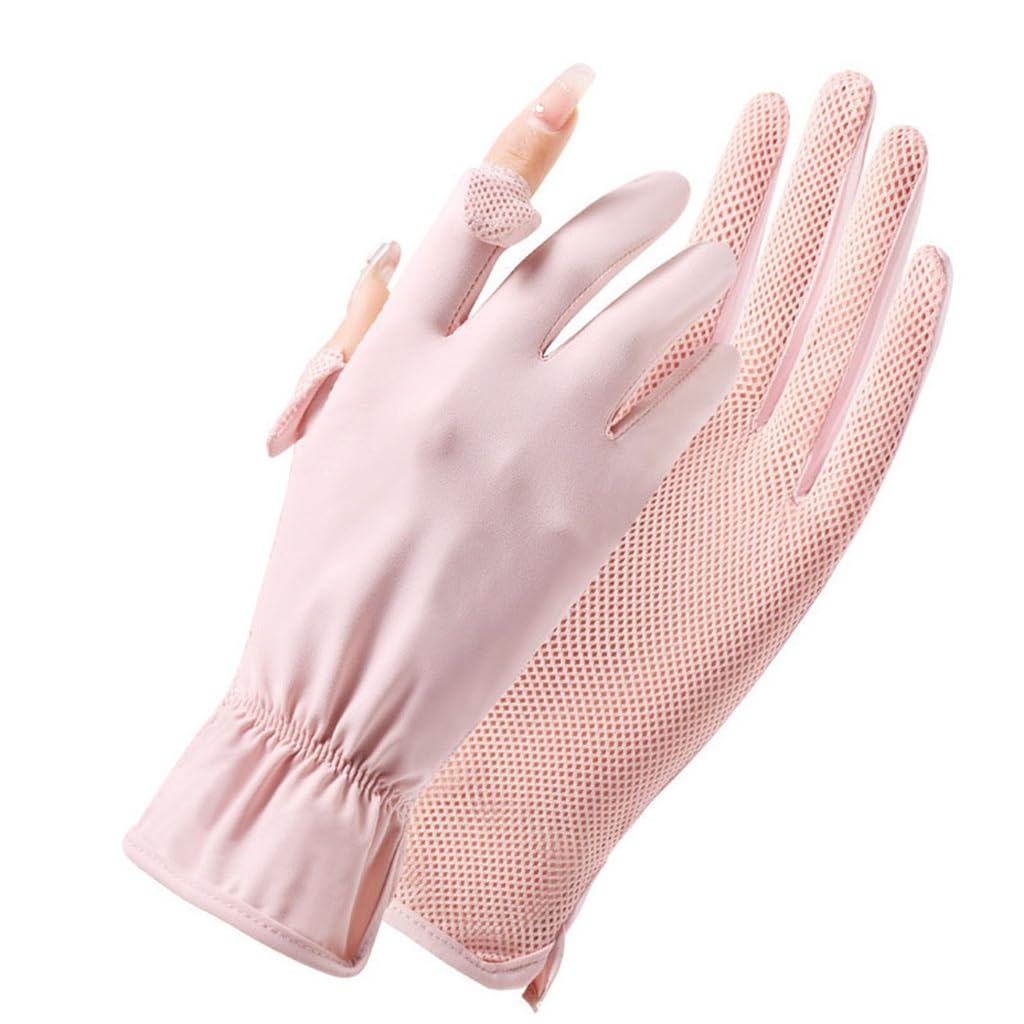ZSLKDL Women's Thin Electric Bike Riding Sun Protection Gloves, Finger Touch Screen Gloves