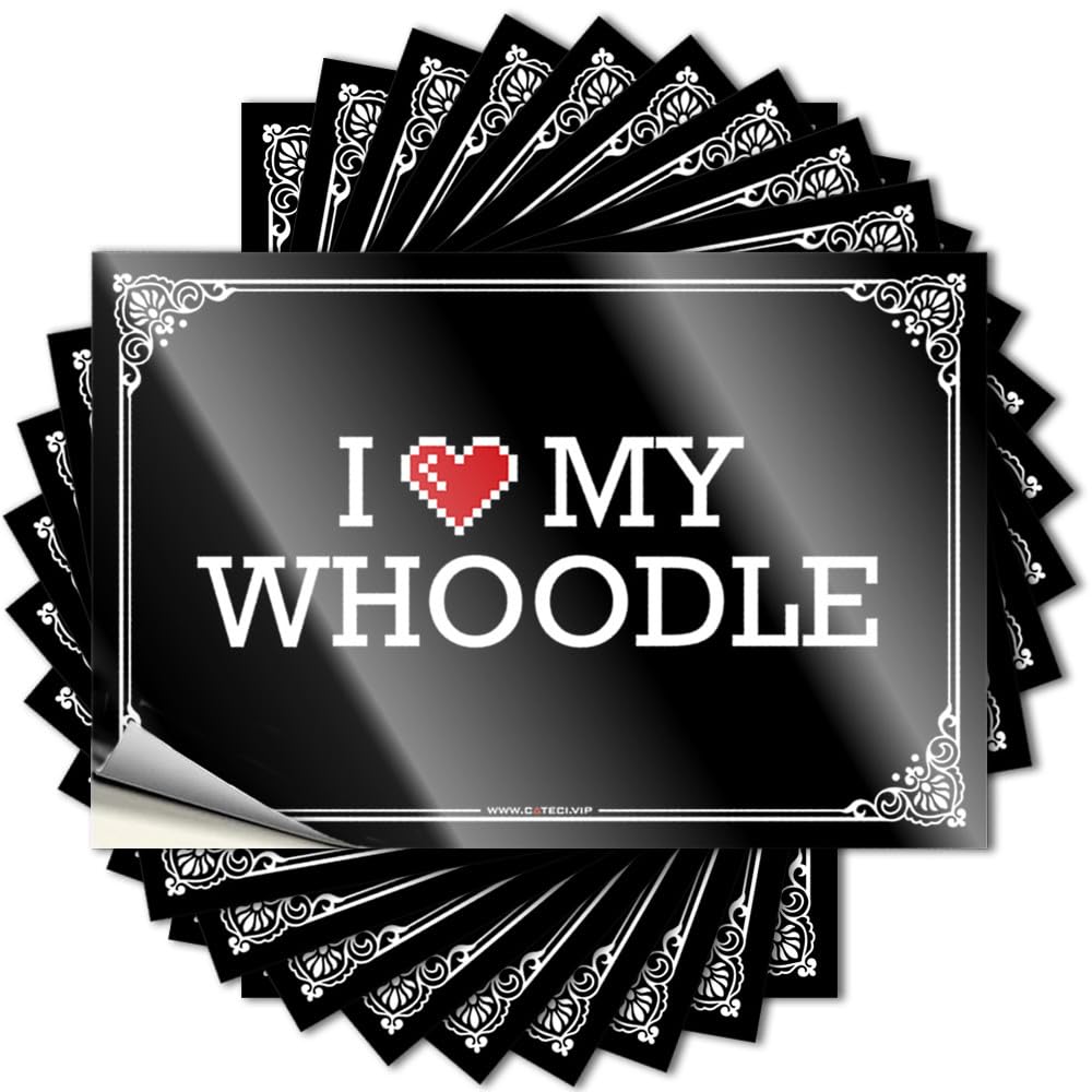 I Love My Whoodle Decals Goods | Optical Illusion Wall Removable Decal Pack(12X18CM)
