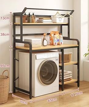 ランドリーラック 洗濯機上置き Amazon｜洗濯機上収納 つっぱり 棚 長さと高さを調節可能 洗濯機ラック