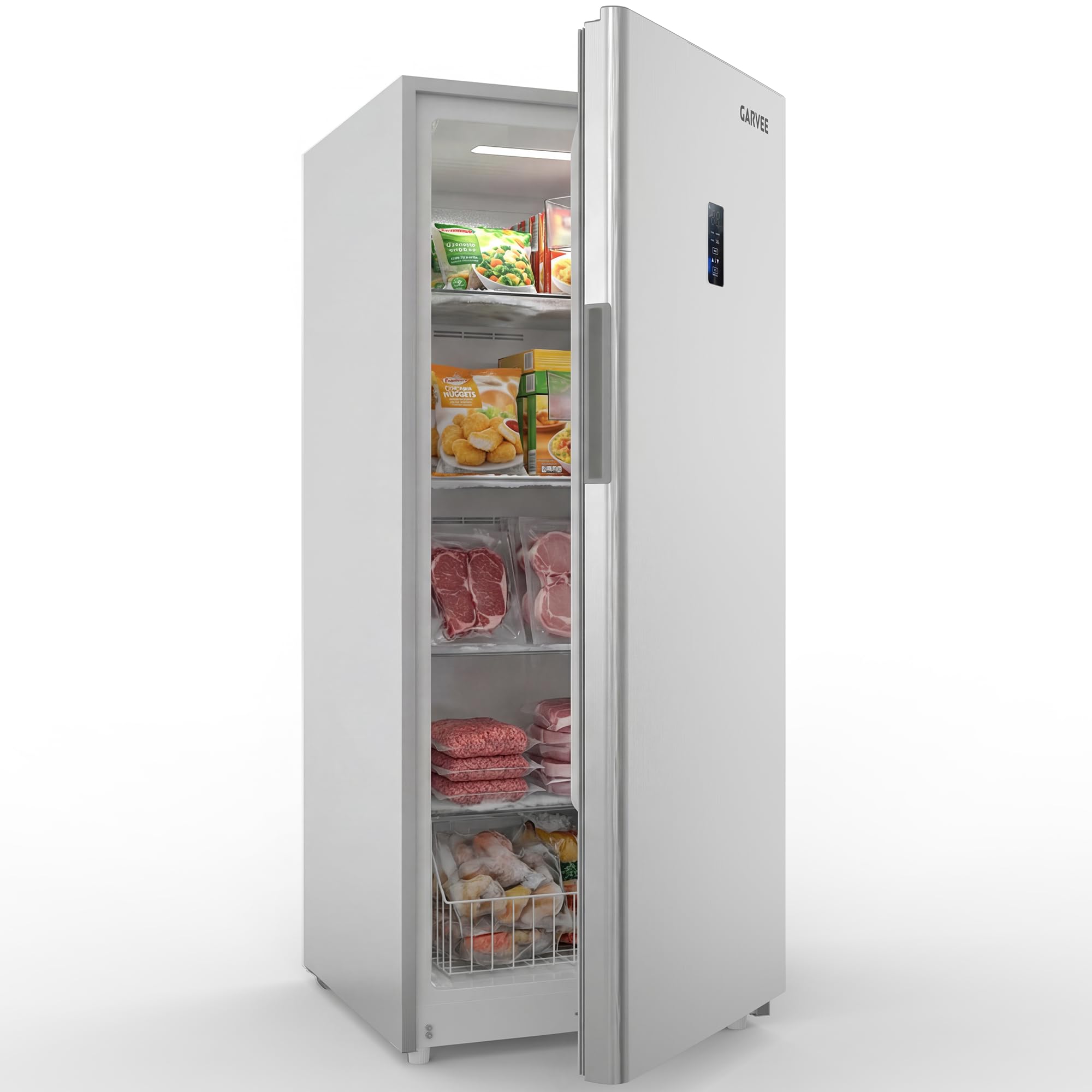 Garvee 17 Cu.ft. Convertible Upright Freezer, 480L Capacity Standing Up Freezer with No Frost & Digital Control, Ideal for Garage, Kitchen, Home, Office | Fridge.com
