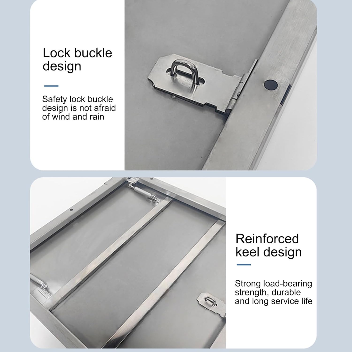 Aluminum Waterproof Roof Access Hatch, Security Cellar Cover Door, Durable Roof Maintenance Access Door, Steel Roof Hatch for Secure Cellar Access (100cm/39.4in)