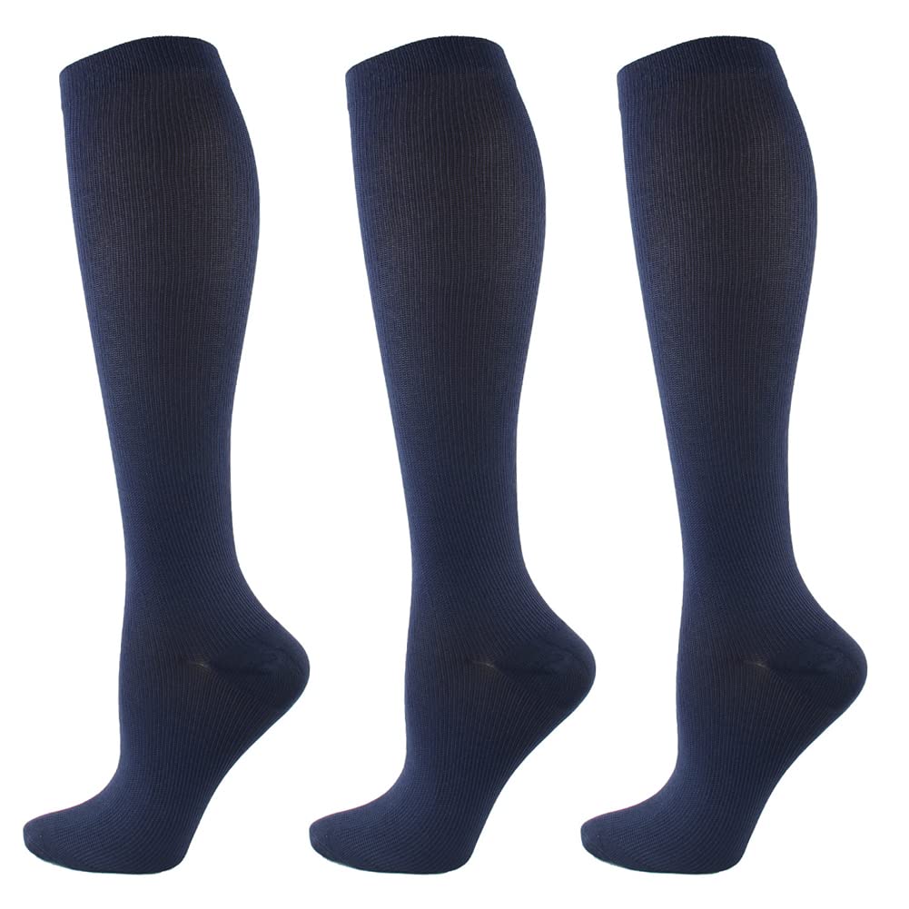 HYCOPROT Compression Socks for Women & Men Circulation (3 works) 15-20 mmHg for Athletics Running Nurses Pregnancy Travel