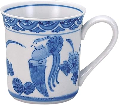 九谷焼 マグカップ 染付尾長鳥