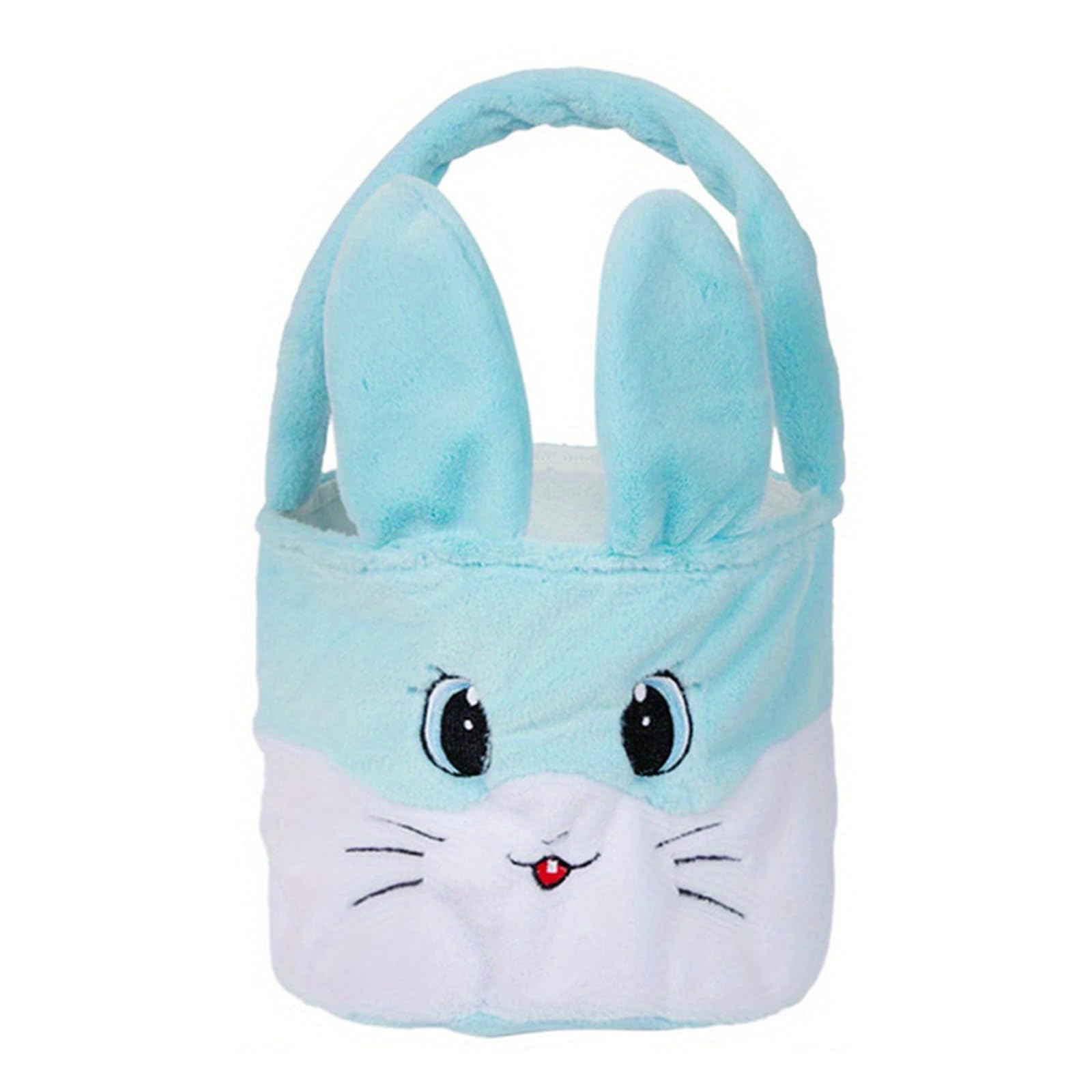 Jazuaiao Handheld Easter Basket Gift Bag Hare Shape Fabric Candy Holder Party Treats Container for Eggs Candy Chocolate Toy Easter Hare Shape Cloth Basket with Handle Fabric Bag