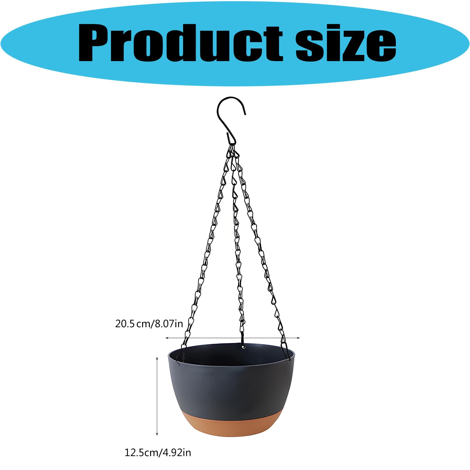 Pot de fleurs suspendu en résine, 4 pièces, pour usage intérieur et extérieur, pour les amateurs de jardin, conteneur de jardinière suspendu pour intérieur et extérieur, jardinière résistante