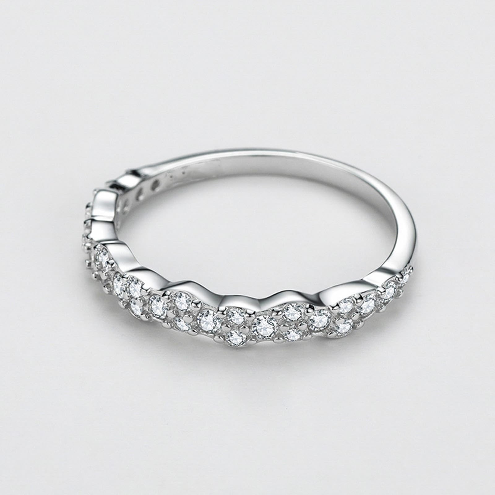 Obrączki z żółtego złota 18 K, prawdziwe fale, pierścionki przyjaźni z diamentem, platynowe PT950, rozm. 47-65