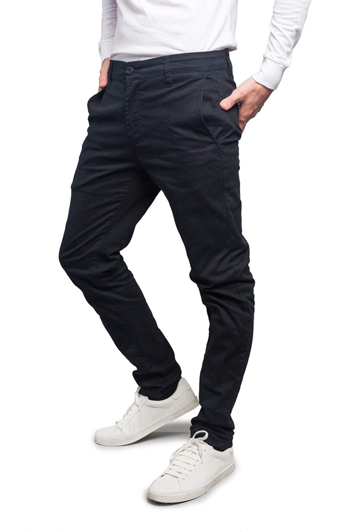 VICTORIOUS Mens Basic Casual Slim Fit Stretch Chino Pants DL1250