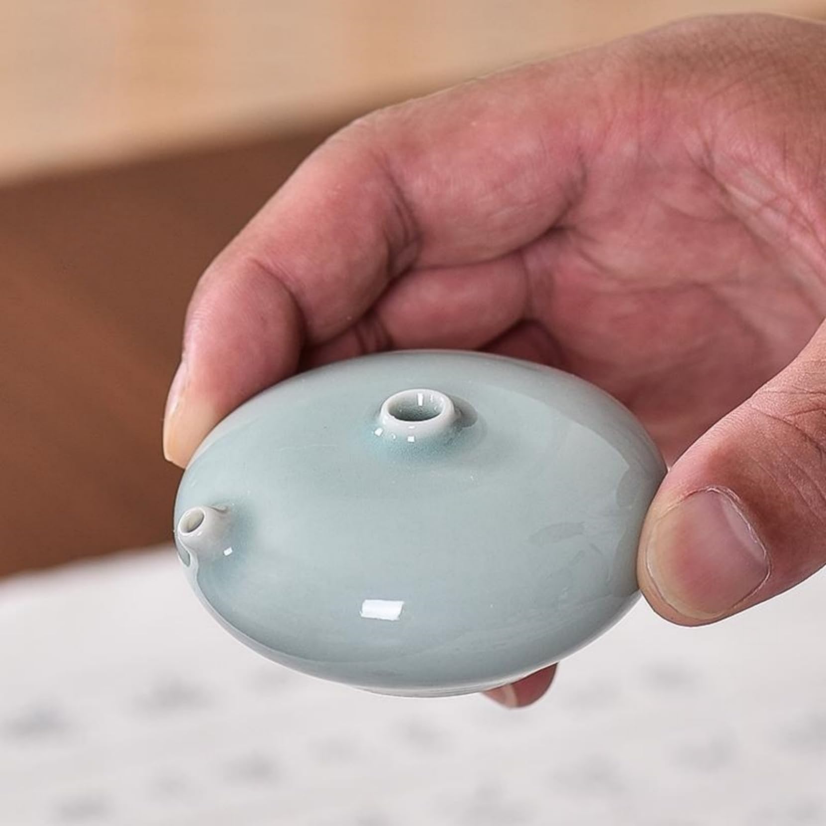 Amazon.co.jp: Penaecoro 書道 水差し 水滴 水注 陶磁器 丸型 硯滴