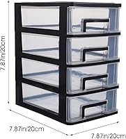 Vista 3 de Cajones de almacenamiento de escritorio apilables unidad de estante de cajón de plástico para dormitorio de oficina