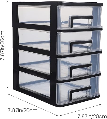 Miniatura 3 de Cajones de almacenamiento de escritorio apilables unidad de estante de cajón de plástico para dormitorio de oficina