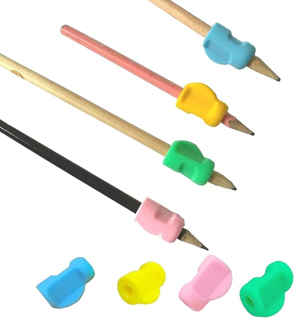 Pencil Grips, Pencil Grips for Children Handwriting,Writing Aid Grip for Kids,Silicone Ergonomic Finger Holder Posture Correction Writing Tool for Toddlers,Preschoolers,Adults,Lefty or Righty
