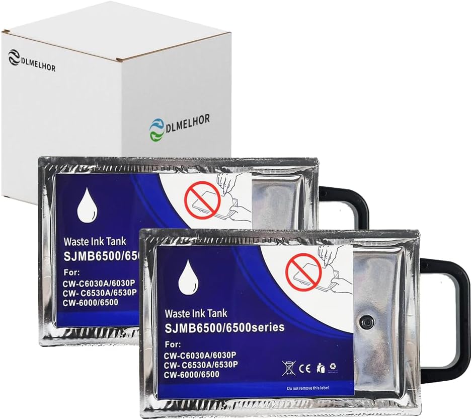 SJMB6500 Maintenance Cartridges Compatible with Epn ColorWorks CW-C6000A CW-C6000P CW-6030A CW-6030P CW-C6500A CW-C6500P Printer SJMB6000 Waste Ink Tank x 2 Pieces