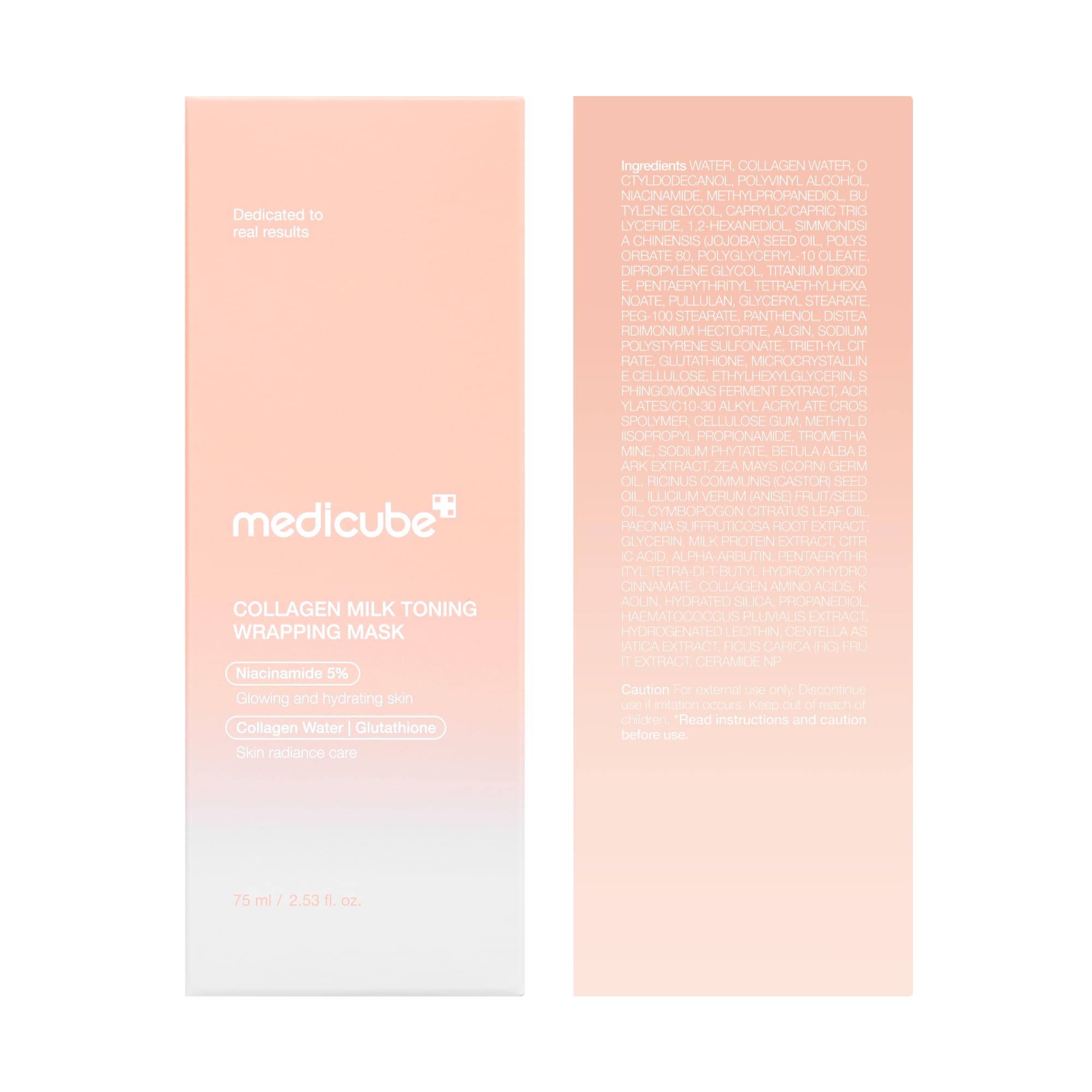 medicube Wrapping Mask Collagen Glazed Milky Glow Daytime Peel Off Mask | Quick and Easy Care with Glutathione, Niacinamide for Plumped, Hydrated & Smooth Skin | Korean Skin Care, 2.53 fl.oz
