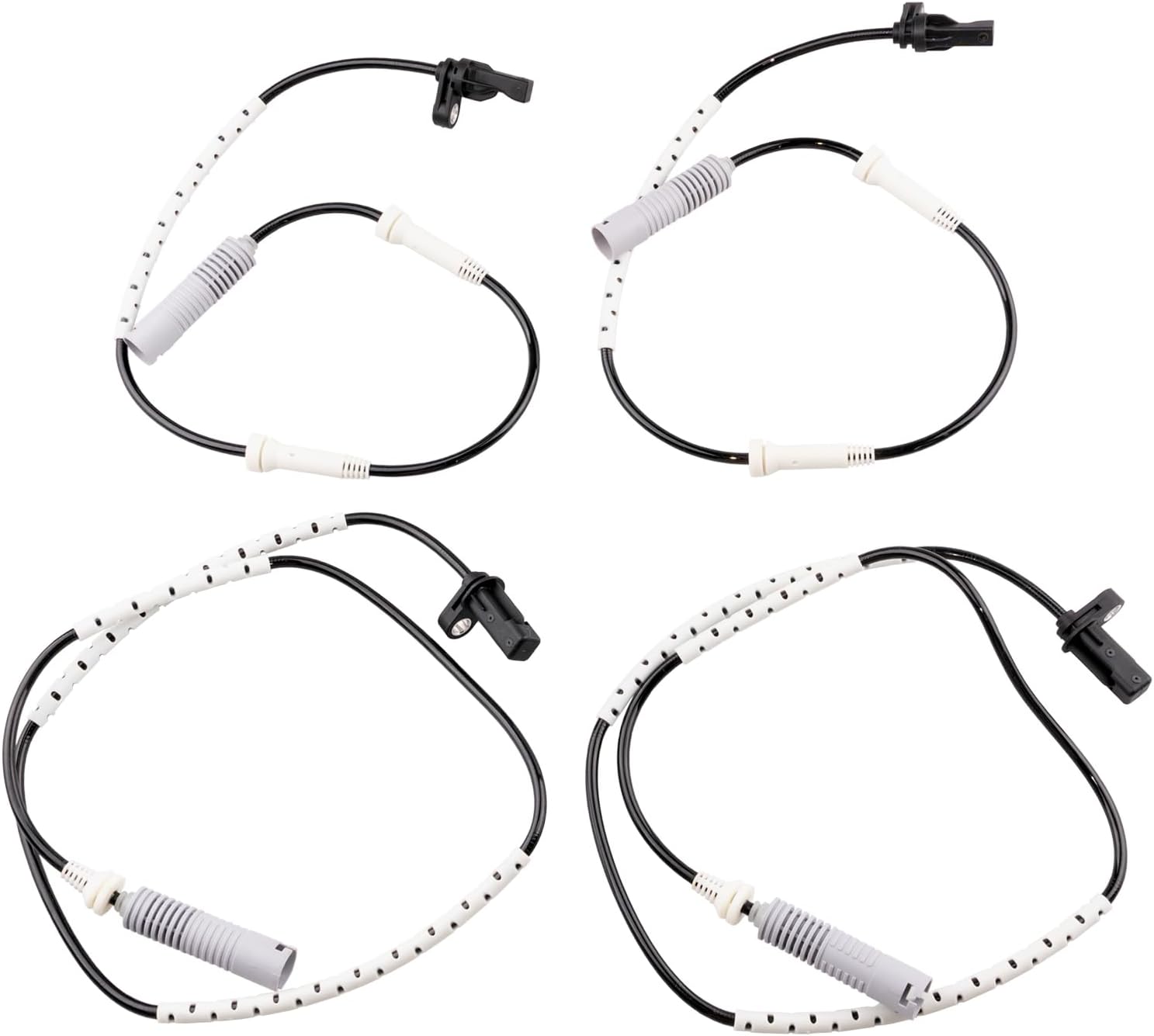 ABS Wheel Speed Sensor Front Rear Left Right fit for 2008 2009 2010 2011 2012 2013 BMW 128i 328i, 2006 BMW 323i 325i, Driver and Passenger Side, ALS463 ALS449, 4pcs