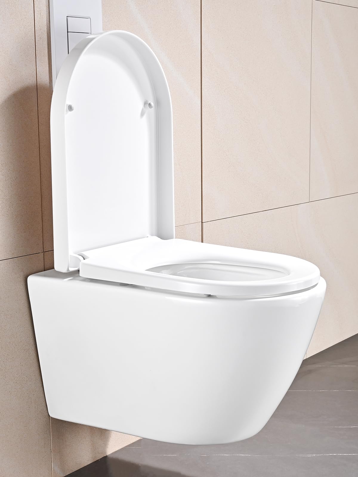 YEAUPE PRO Deska Sedesowa w Kształcie D [długa], Wolnoopadająca, z Uchwytem i Funkcją Szybkiego Wypinania, łatwa w Czyszczeniu, Stabilna do 150 kg, Biało-zielona, 46,4 × 35,9 × 5 cm
