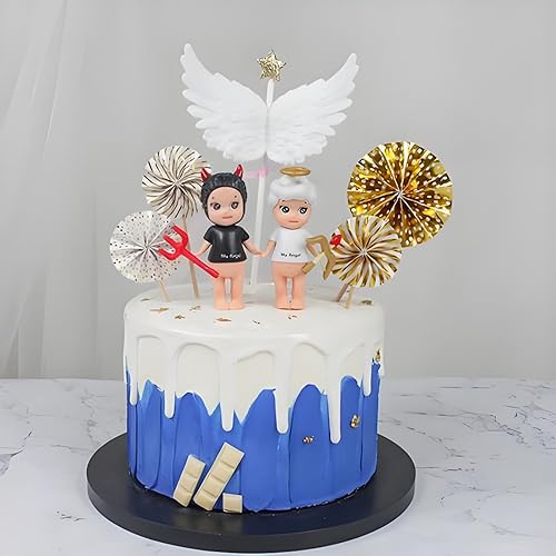 Miniatura 5 de Moldes de silicona con alas de ángel, 3 paquetes de alas para baby shower, decoración de pasteles, adornos de cupcakes, resina de arcilla con