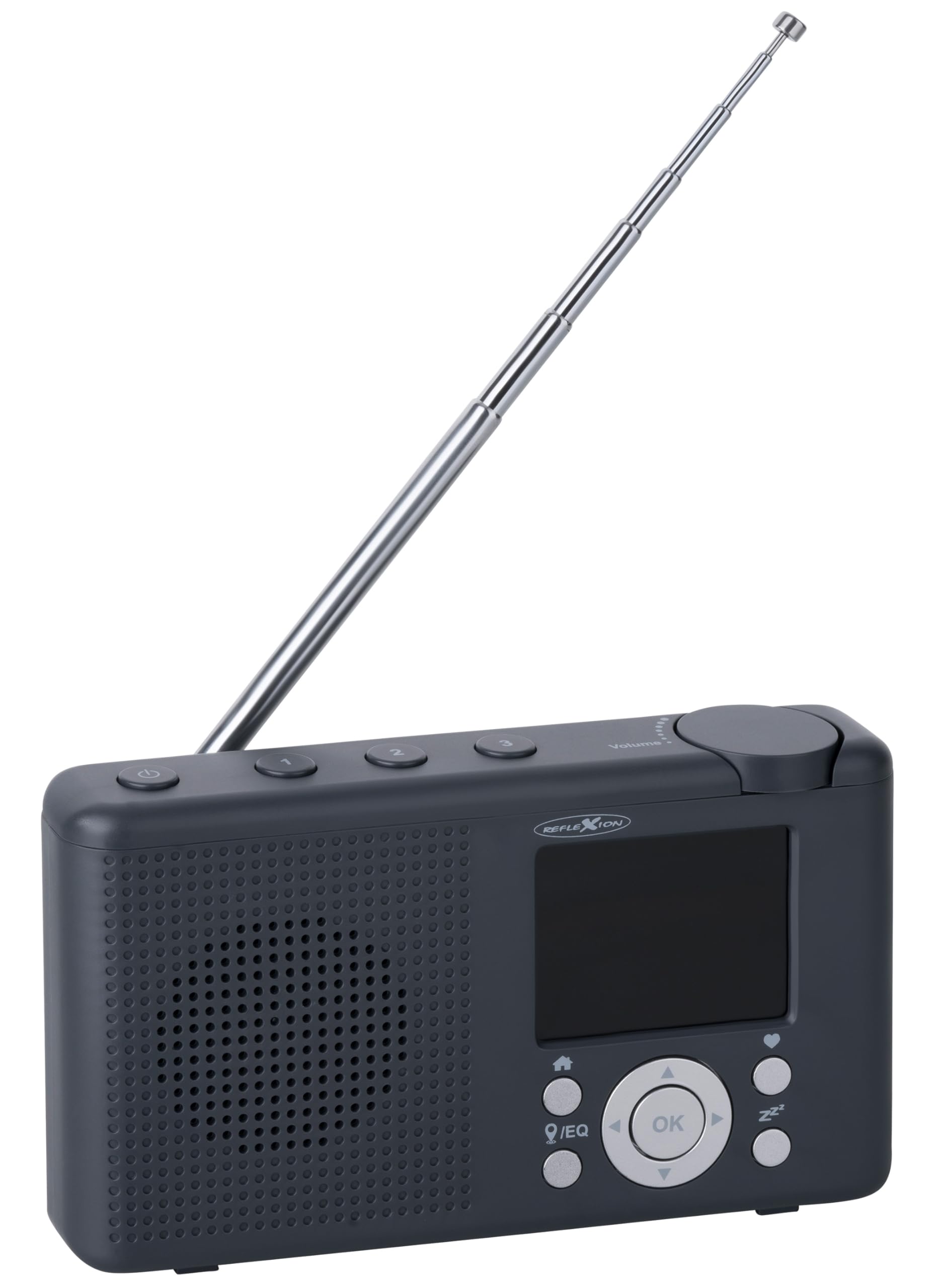 Reflexion TRA23I/GR, przenośne radio internetowe z radiem internetowym UKW DAB/DAB+ (16 W), kolorowy wyświetlacz, zasilanie sieciowe i bateryjne, 99 miejsc pamięci stacji, kolor czarny