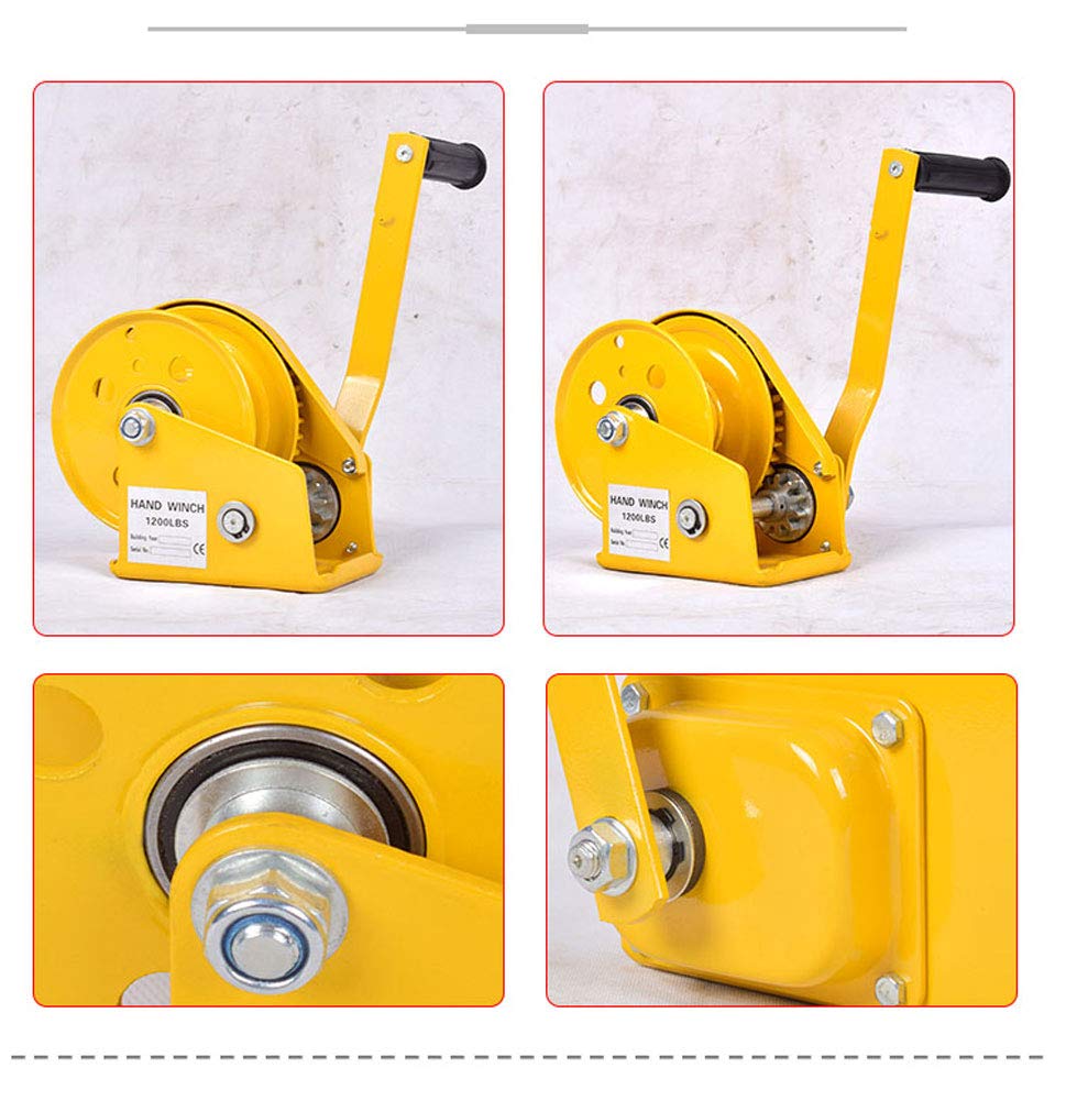 LXYYSG Verricello Manuale con Cuscinetto, Piccolo Verricello Argano a Mano per Barca, Portatile Argano a Manovella Manuale con Freno, Verricello Trainare Paranco per Casa, Fabbrica