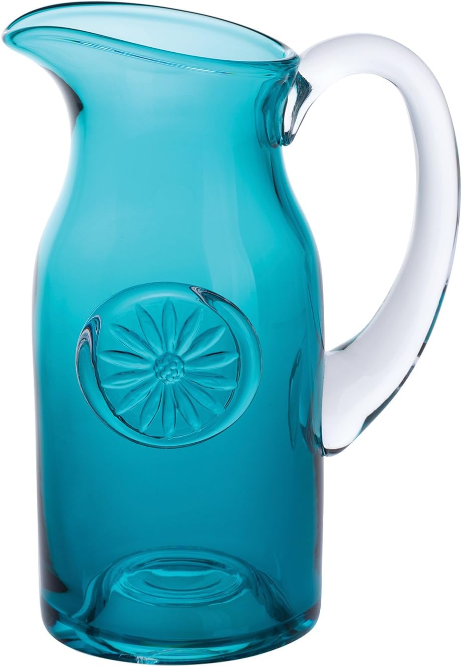 Dartington Crystal JU3230/TE Daisy/Teal Slim Flower Jug, Multi, 12.1 x 12.1 x 17 cm Amazon.co