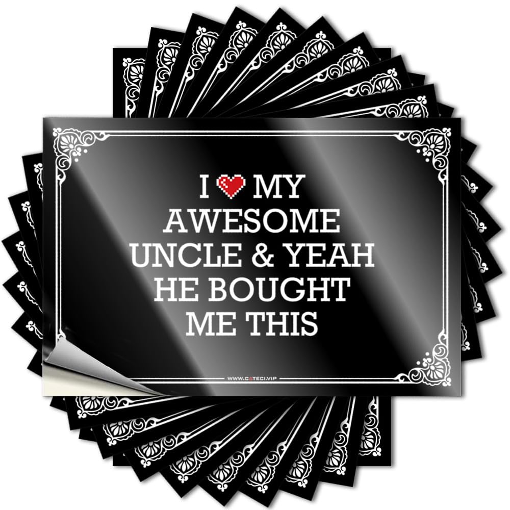Tattoos Funny Decor Teacher Southern Helmet I Love My Awesome Uncle & Yeah He Bought Me This - Scratch Resistant Stickers(12X18CM)