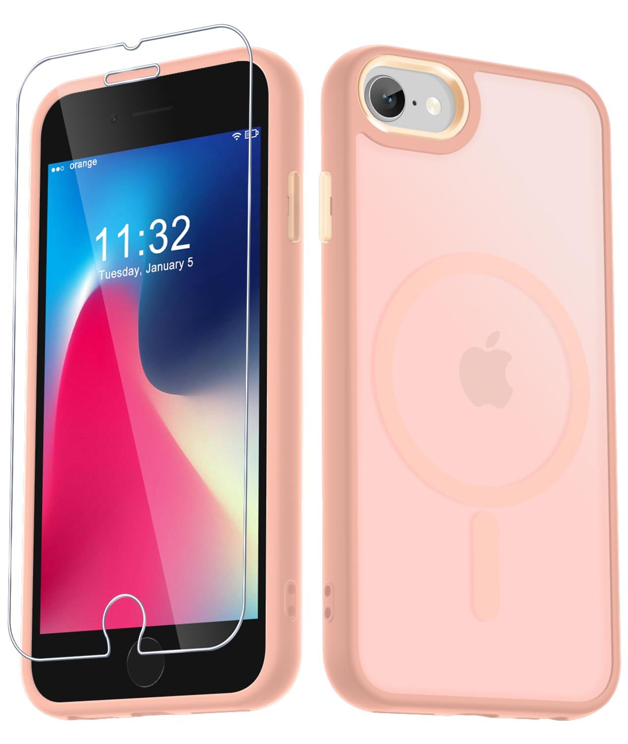 YENAPOON for iPhone SE Case 2022(3rd)/2020(2nd), iPhone 8/7 Case, with 1 Screen Protector, Matte Magnetic Slim Phone Cover, Support for Magsafe,