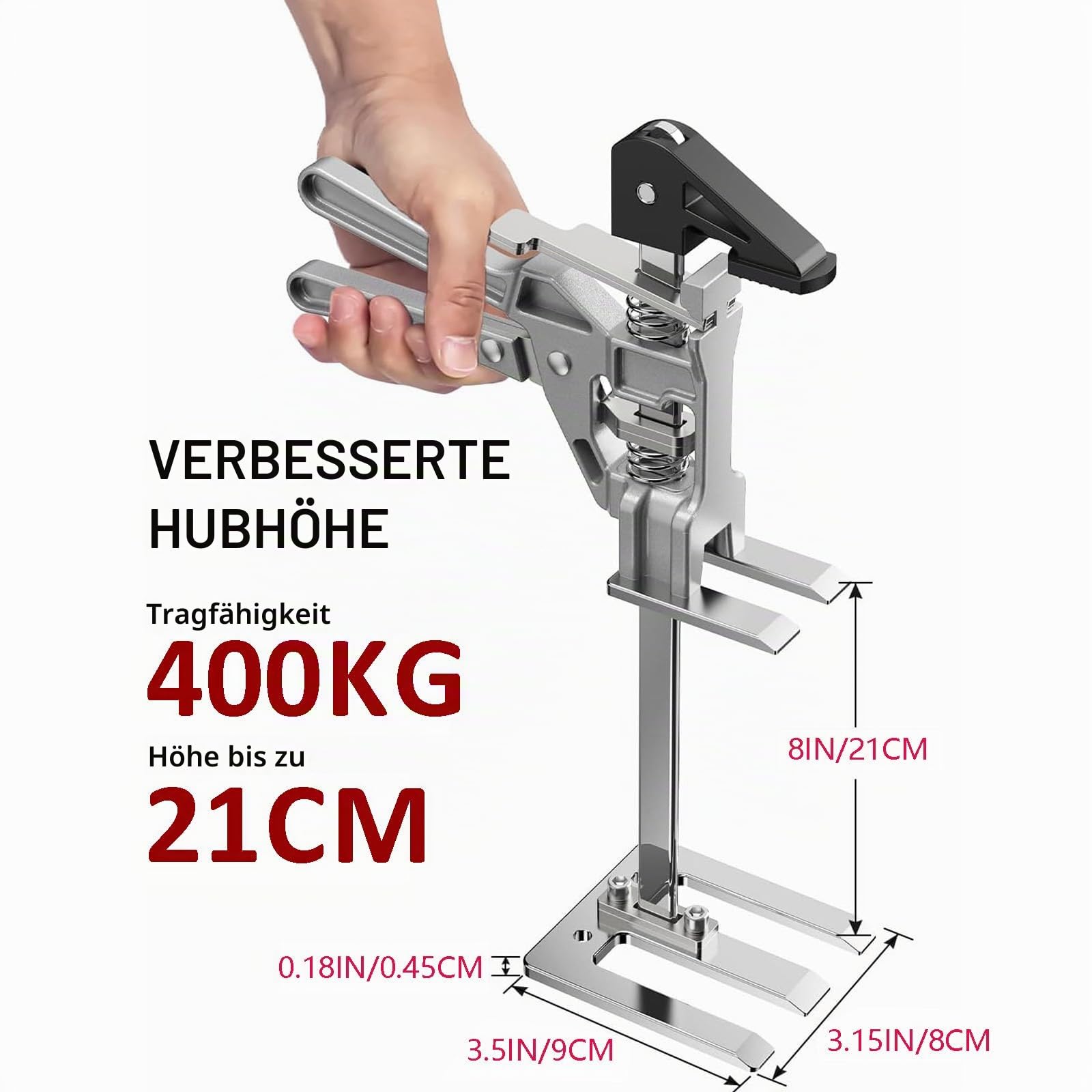 Arbeitssparender Armwagenheber, 2 Stück, Multifunktions-Handhebewerkzeug, Wagenheber mit zwei Geschwindigkeiten, Möbelheber, Armwerkzeugheber für die Installation von Schränken, Türen und Fenstern,