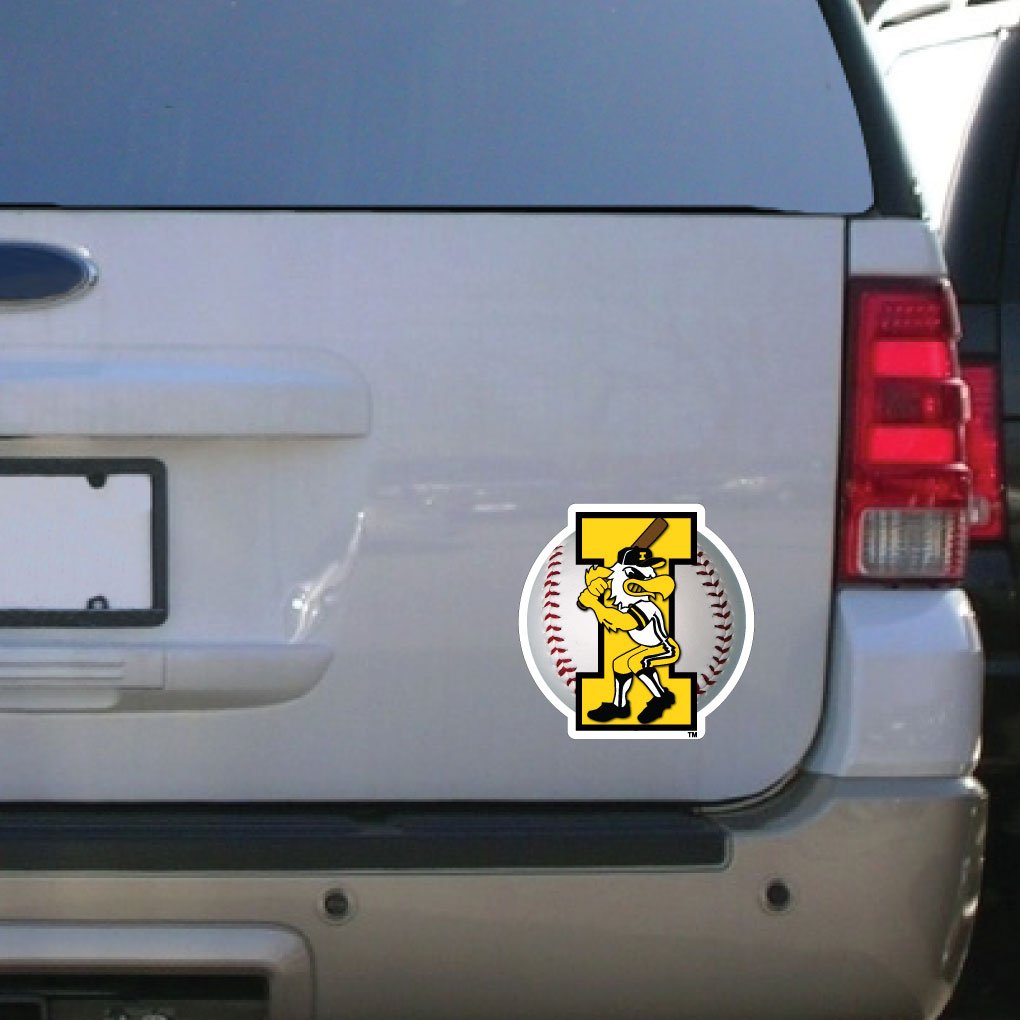 VictoryStore Iowa Hawkeye Car Magnet - Herky Baseball - 12 inches x 12 inches