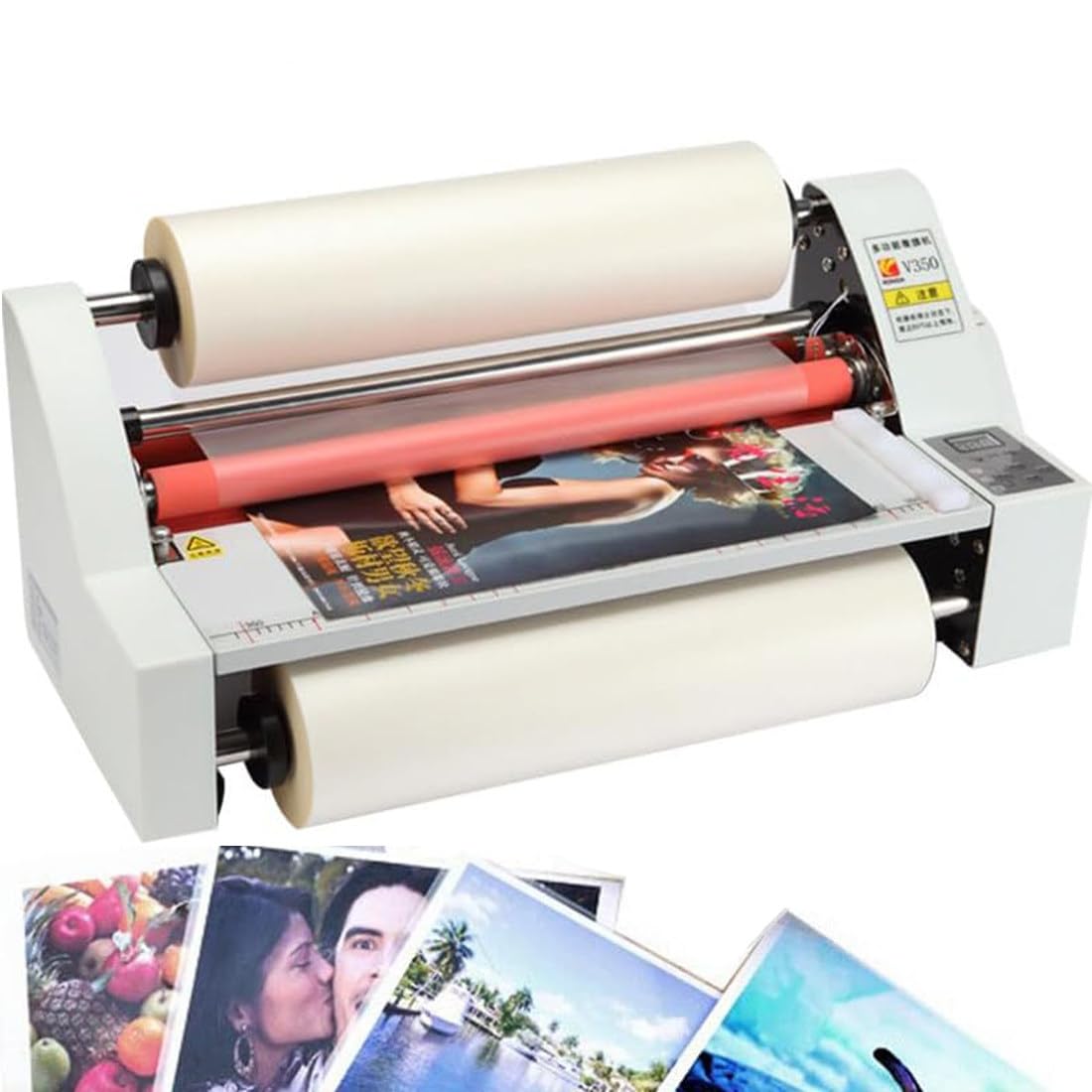 Plastificadora De Rodillos En Frío Y Caliente,Plastificadora Digital De Doble Cara, Control Electrónico De Temperatura, Protección Automática De Temperatura Constante,V480