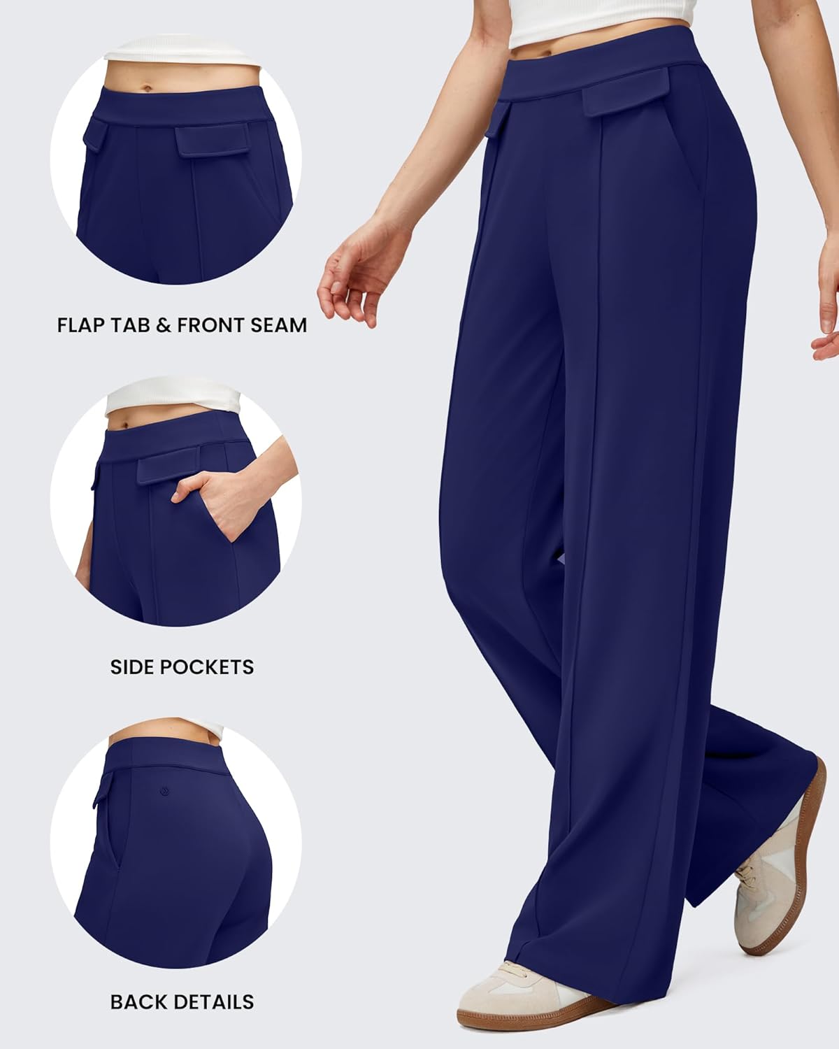 G4Free EverGoing Women's Wide Leg Pants High Waisted Yoga Pants Dressy Casual Trousers with Pockets - Image 3