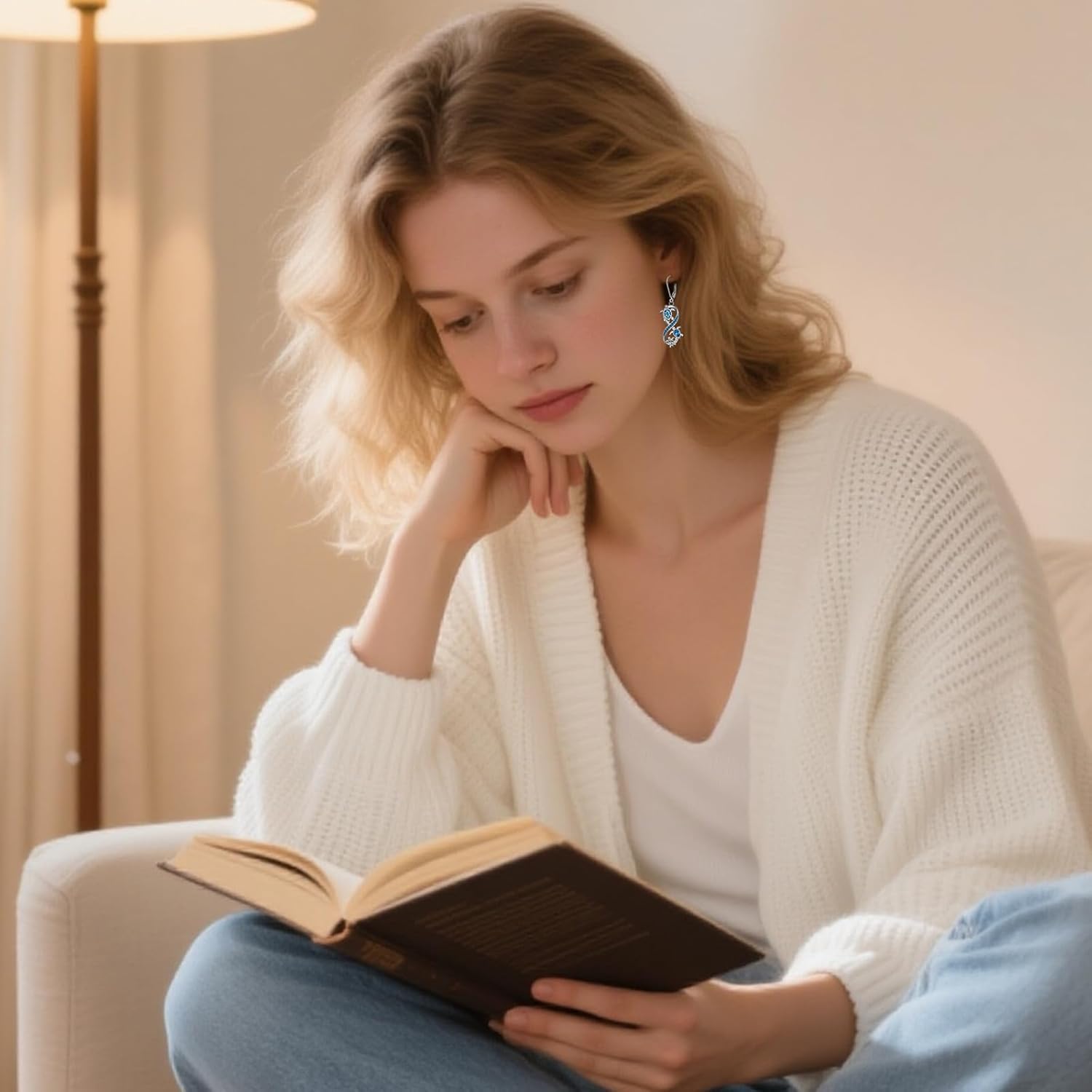 Sea Turtle Earrings for Women Opal Infinity Dangle Earrings Sterling Silver Trendy Blue Ocean for Lovers Gifts Leverback Hawaiian Jewelry - Image 9