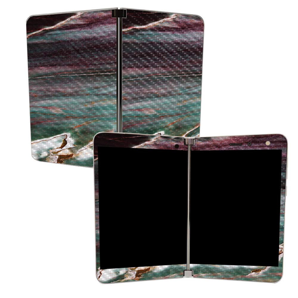 MIGHTY SKINS MightySkins Carbon Fiber Skin for Microsoft Surface Duo - Grunge Marble | Protective, Durable Textured Carbon Fiber Finish | Easy to Apply | Made in The USA