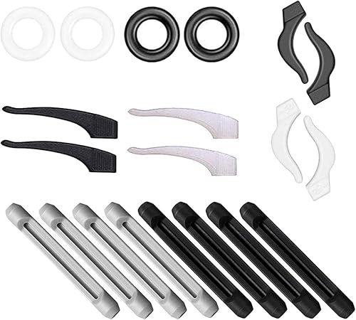 Soportes de silicona antideslizantes para lentes de nariz, puntas de sien, extensor de retención de manga para gafas de sol de adultos y niños, 10