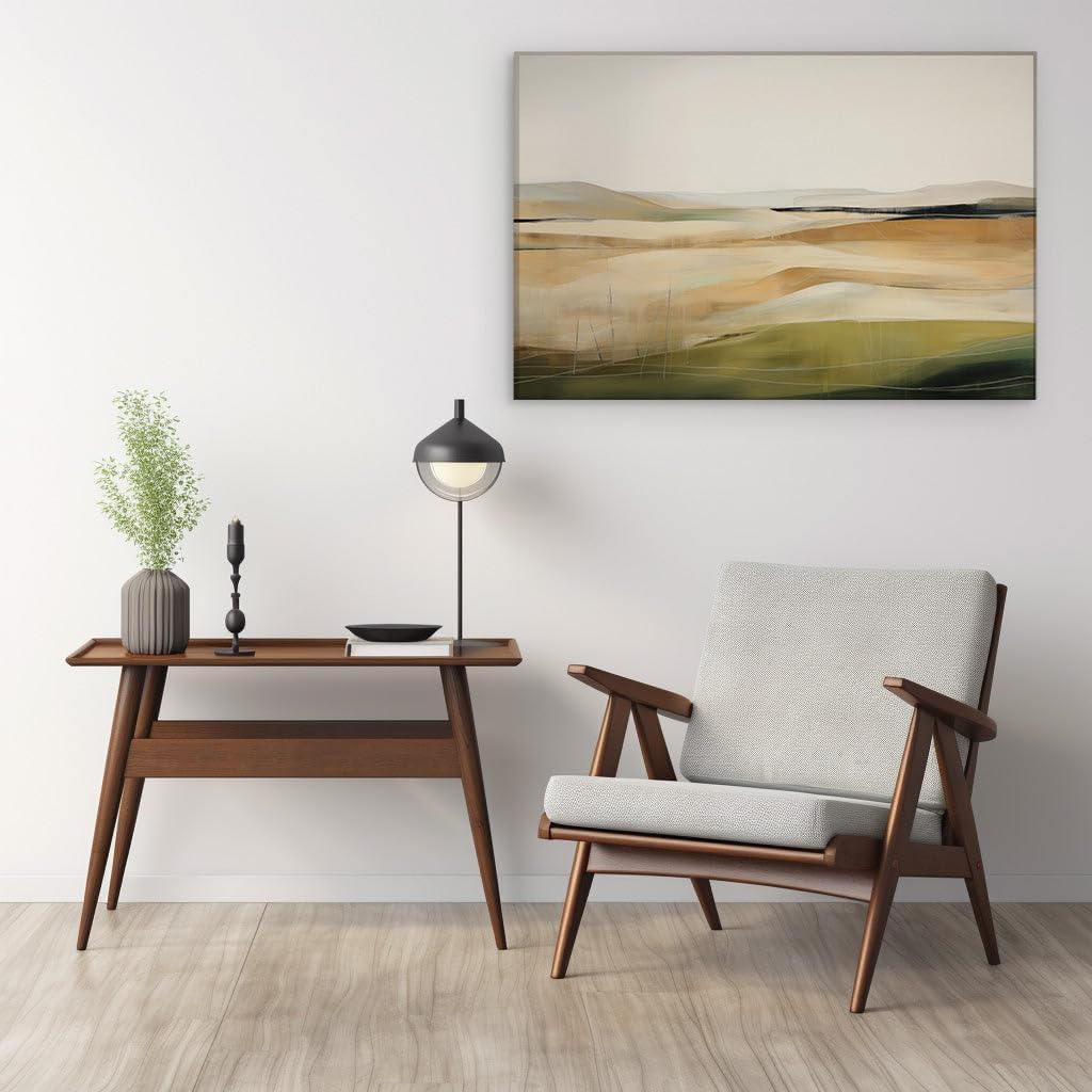 Canvas for Living Room. Embracing Tranquility in a Digital Expanse � Exploring Abstract Landscapes of Color and Line, 27 x 18 inch Canvas Wall Art - Contemporary Masterpieces - Modern Home Decor