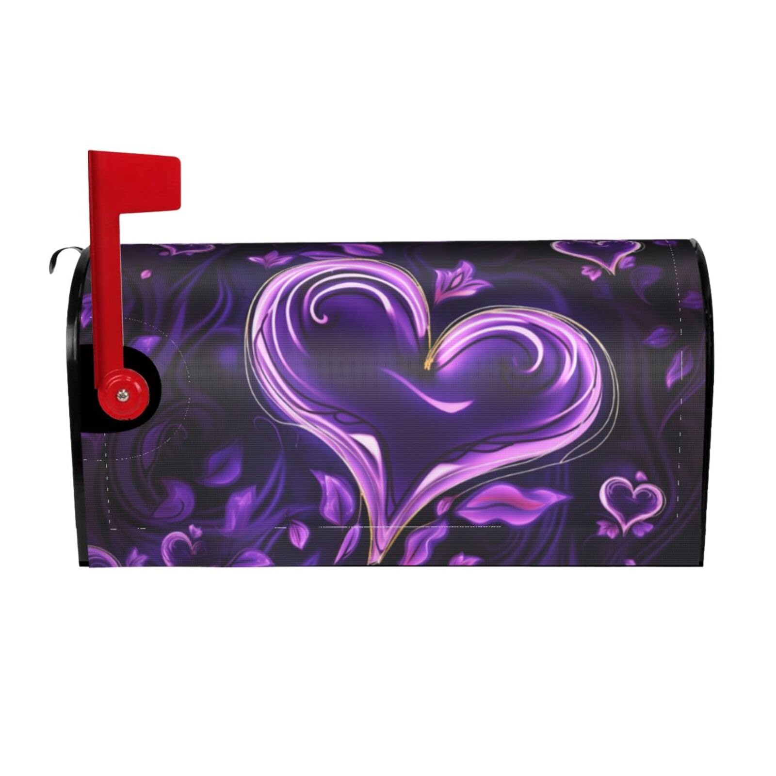 Housse de boîte aux lettres violette Love pour décorer votre jardin accueillant