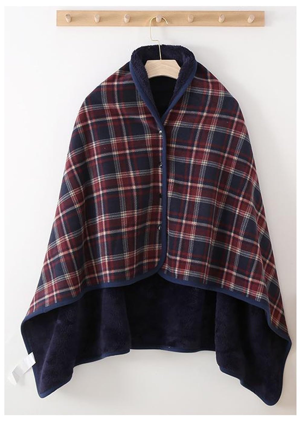 Genérico Chal De Cuadros para Mujer, Manta Cálida De Invierno para Usar, Chal Suave con Forro Polar, Cárdi De Bufanda De Punto Multifuncional, Adecuado para Sofá, Automóvil Y Hogar (A)