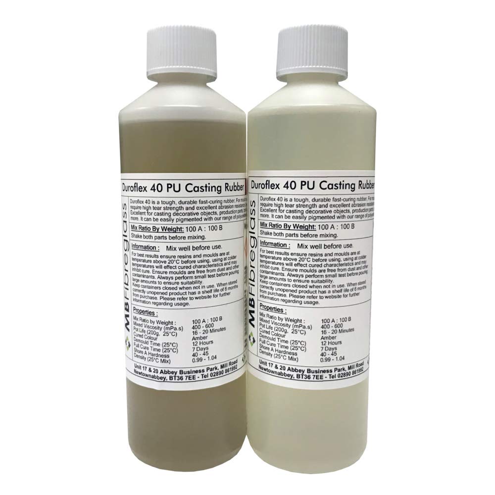 DuroFlex 40 Polyurethane Liquid Casting Rubber - 1kg Kit