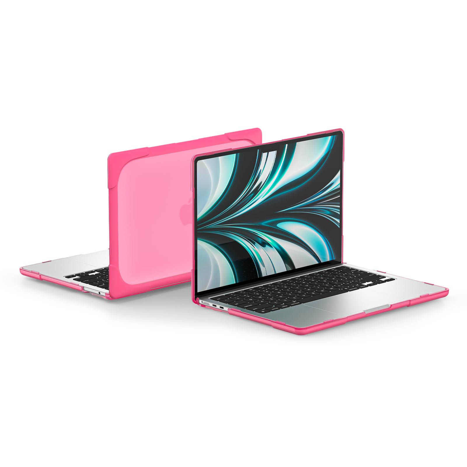 Lunivop Etui do MacBook Air 33.0 cm (M5, 2026-2022; M4, M3, M2; A3449, A3240, A3113, A2681) ze składaną podpórką PC + TPU, smukłe, matowe, półprzezroczyste, odporne na zarysowania etui ochronne
