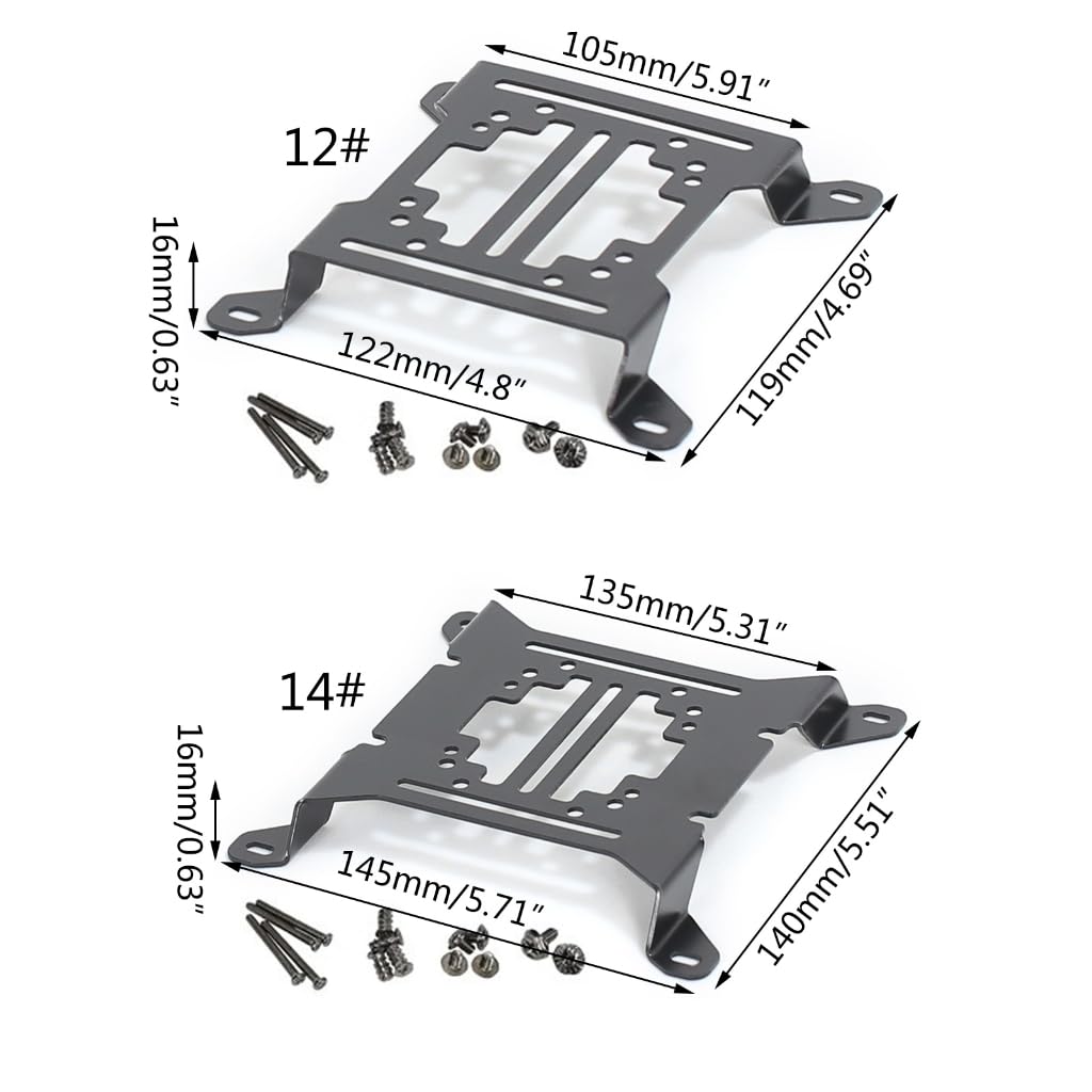 Support Pour Radiateur/pompe à Eau PC - 12x12x15 Cm - Nickelé, Noir - Compatible Ordinateur - 4