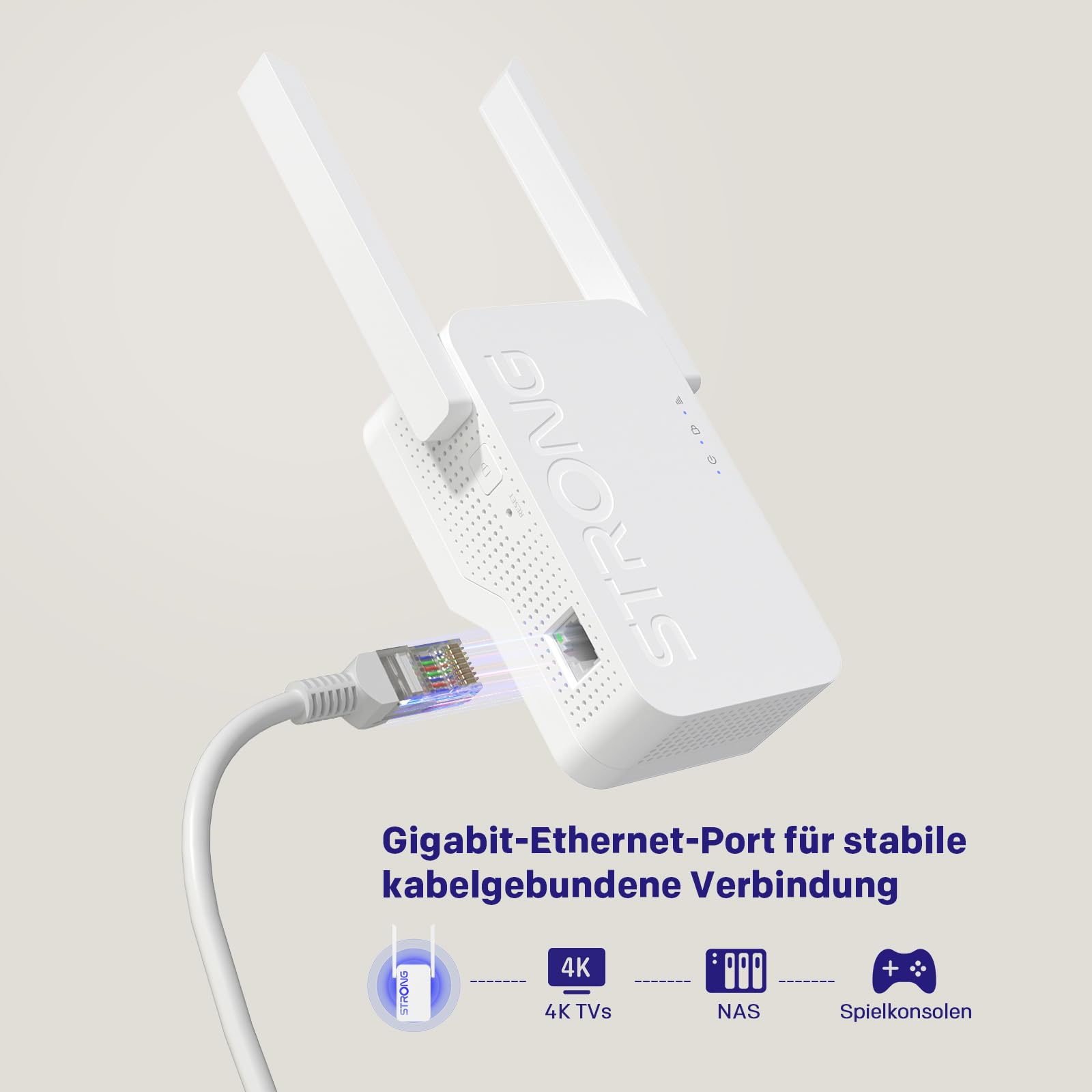 STRONG Wi-Fi 6 Repeater AX3000: 2-in-1 WLAN Verstärker und Access Point, Steckdosenlösung für Highspeed Internet bis zu 3000 Mbit/s, perfekt für Zuhause und Garten