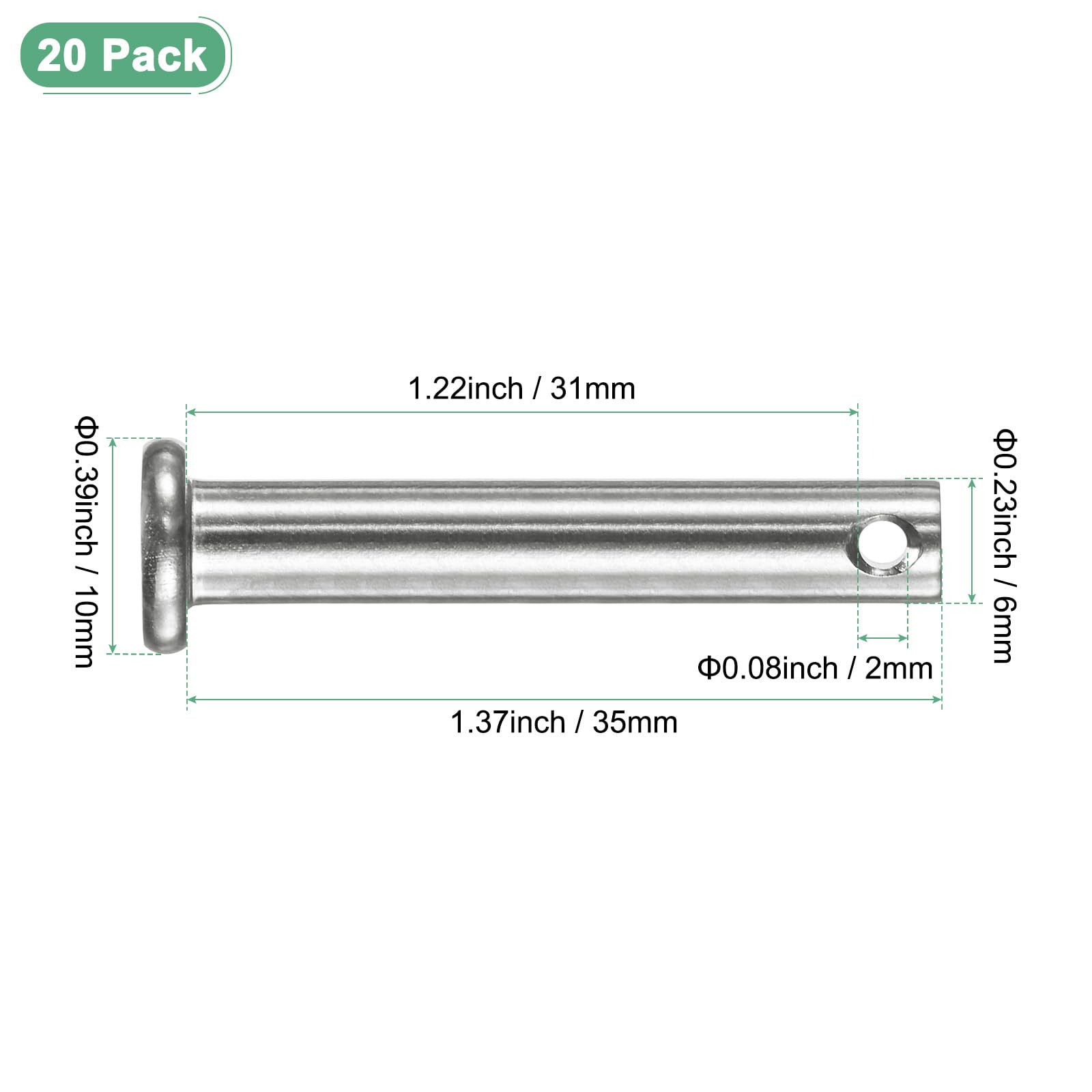 M METERXITY 20-Pack Single Hole Clevis Pins - Image 3