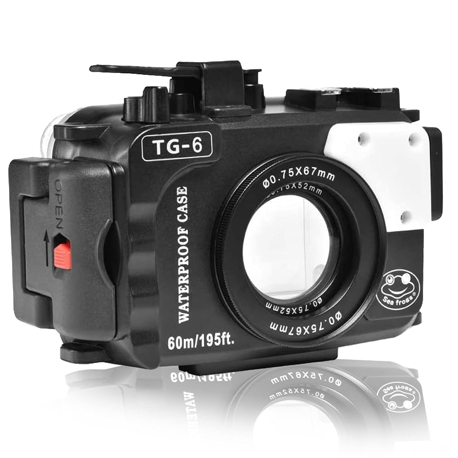 Camera Diving Housing 130FT Underwater Waterproof Housing Case for Olympus TG-6 (Black)