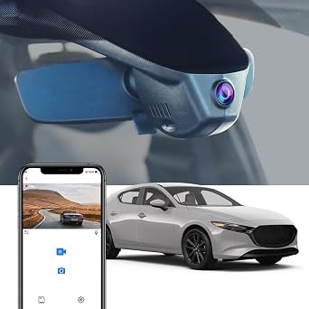 Fitcamx 4K Dash Cam Suitable for Mazda 3 2024-2026 Sedan Hatchback with Sunroof, OEM Factory Look, UHD 2160P Video, WiFi & APP, Loop Recording, Parking Sensor, Easy to Install, 64GB Card