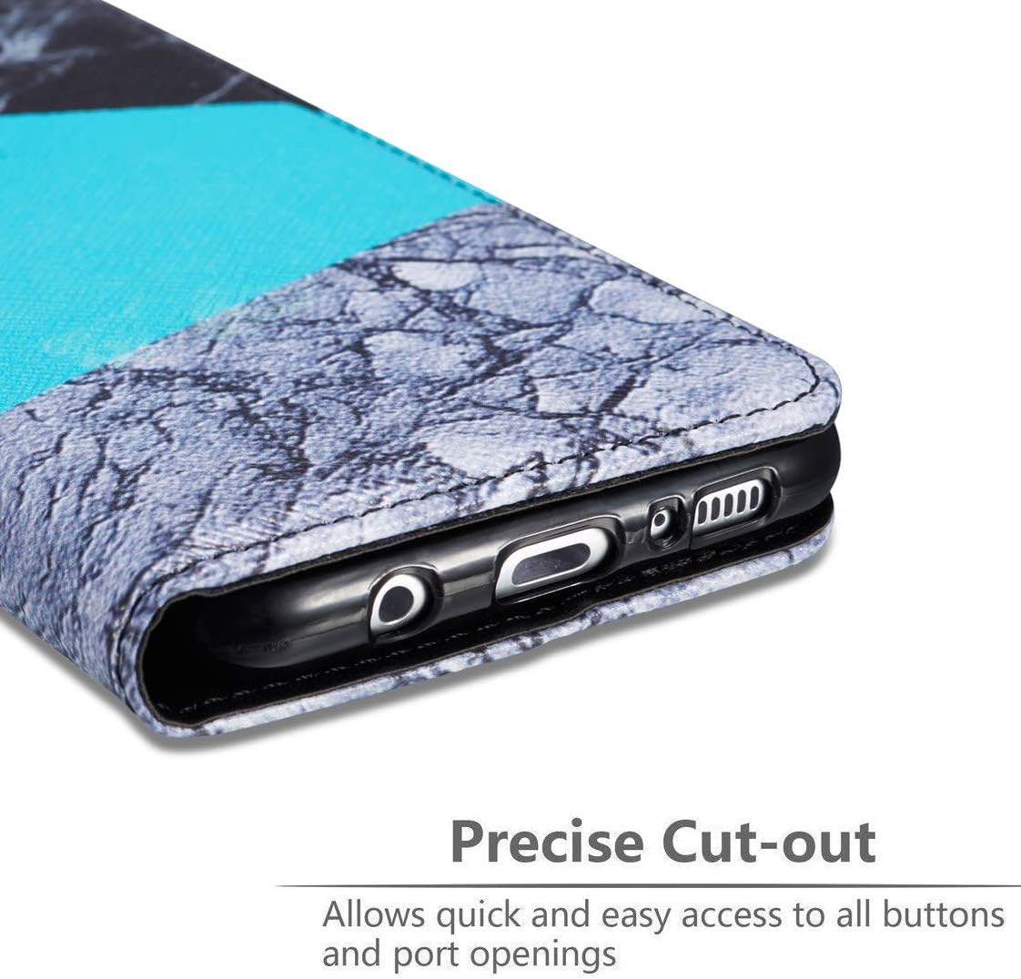 ZCDAYE Wallet Case for Samsung Galaxy S8 Plus,PU Leather [Granite Marble Natural Stone Textured Pattern][Magnetic Closure][Card Slots] Soft TPU Stand Cover for Samsung Galaxy S8 Plus-Mint Green