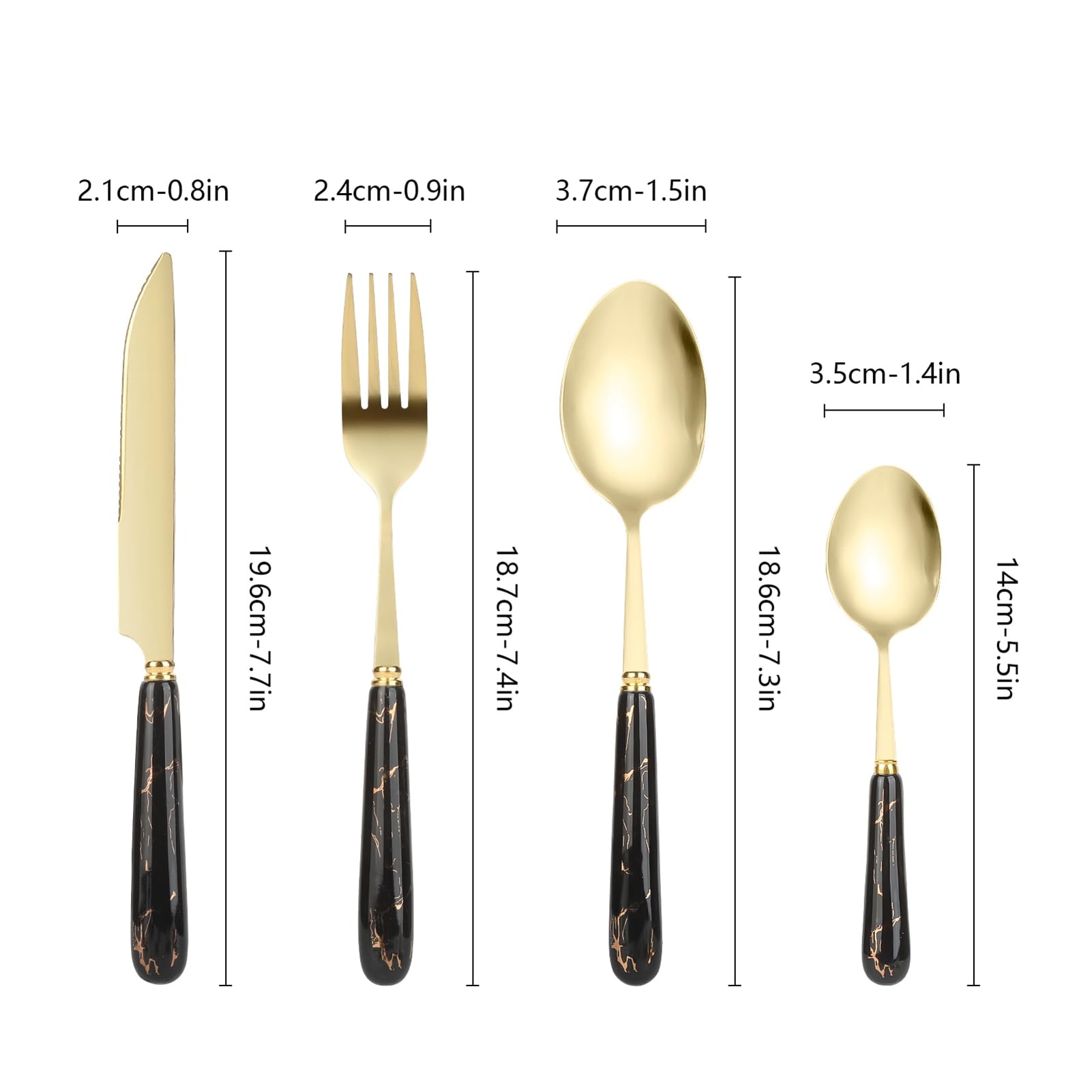 Edelstahl-Gabel-Löffel-Set, hochglanzpoliert, verdicktes Küchengeschirr-Set für Zuhause, Restaurants, Versammlungen, goldfarbenes Edelstahl-Besteck-Set, Geschirr,
