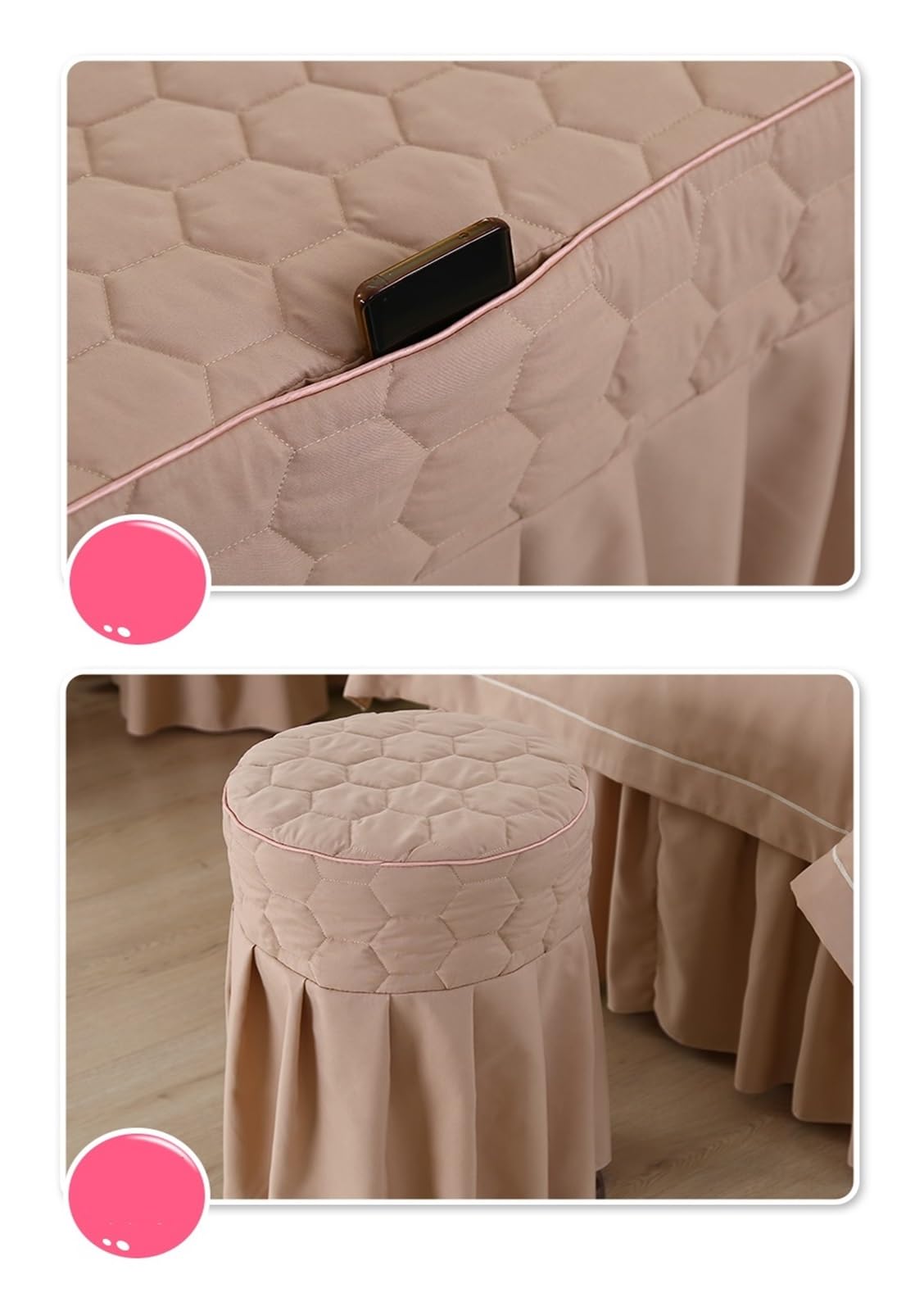 Fundas Elásticas para Camillas de Masaje 4 Uds. Juegos de cama salón belleza masaje antideslizante Tuina Spa uso cubierta retales falda con ropa agujeros(190x70)