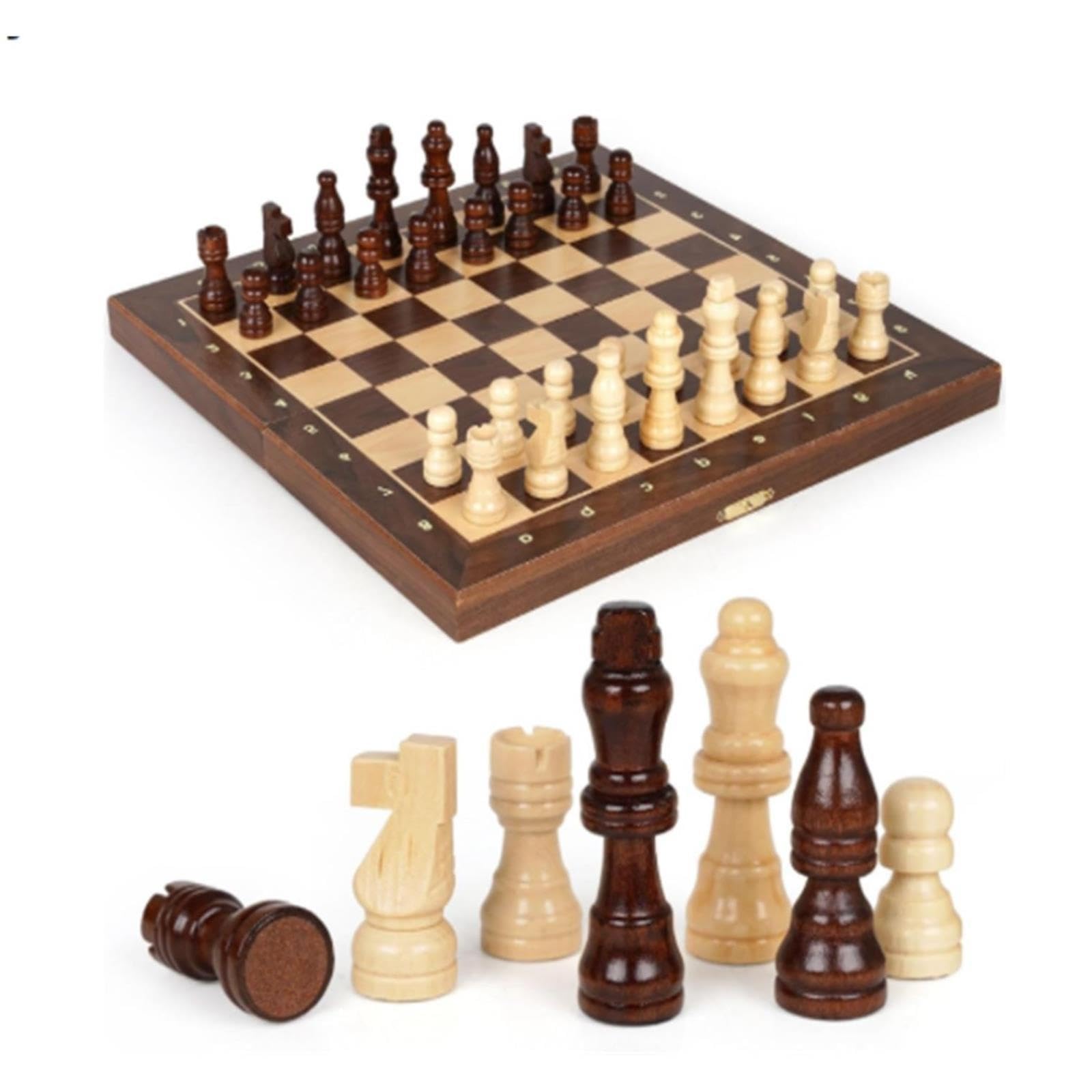 Set da gioco degli scacchi pieghevole in legno
