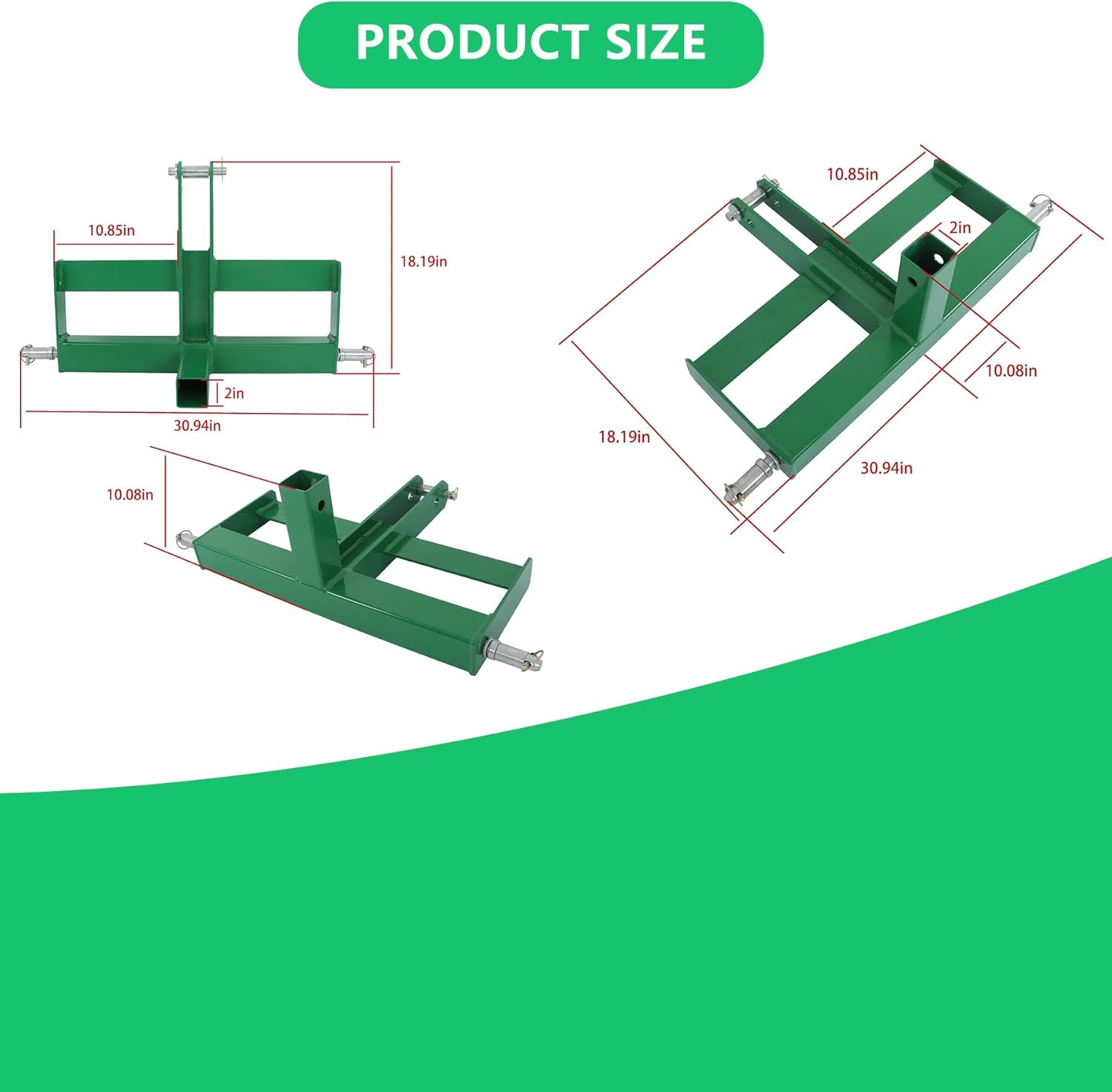 ALL-CARB 3 Point 2 Receiver Hitch Drawbar Weight Brackets Replacement for Tractor